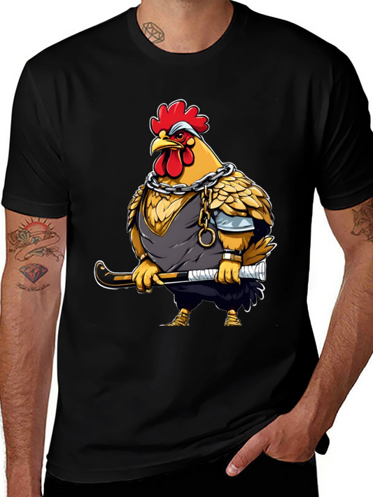 Hockey Chicken T-Shirt - Black Graphic Tee