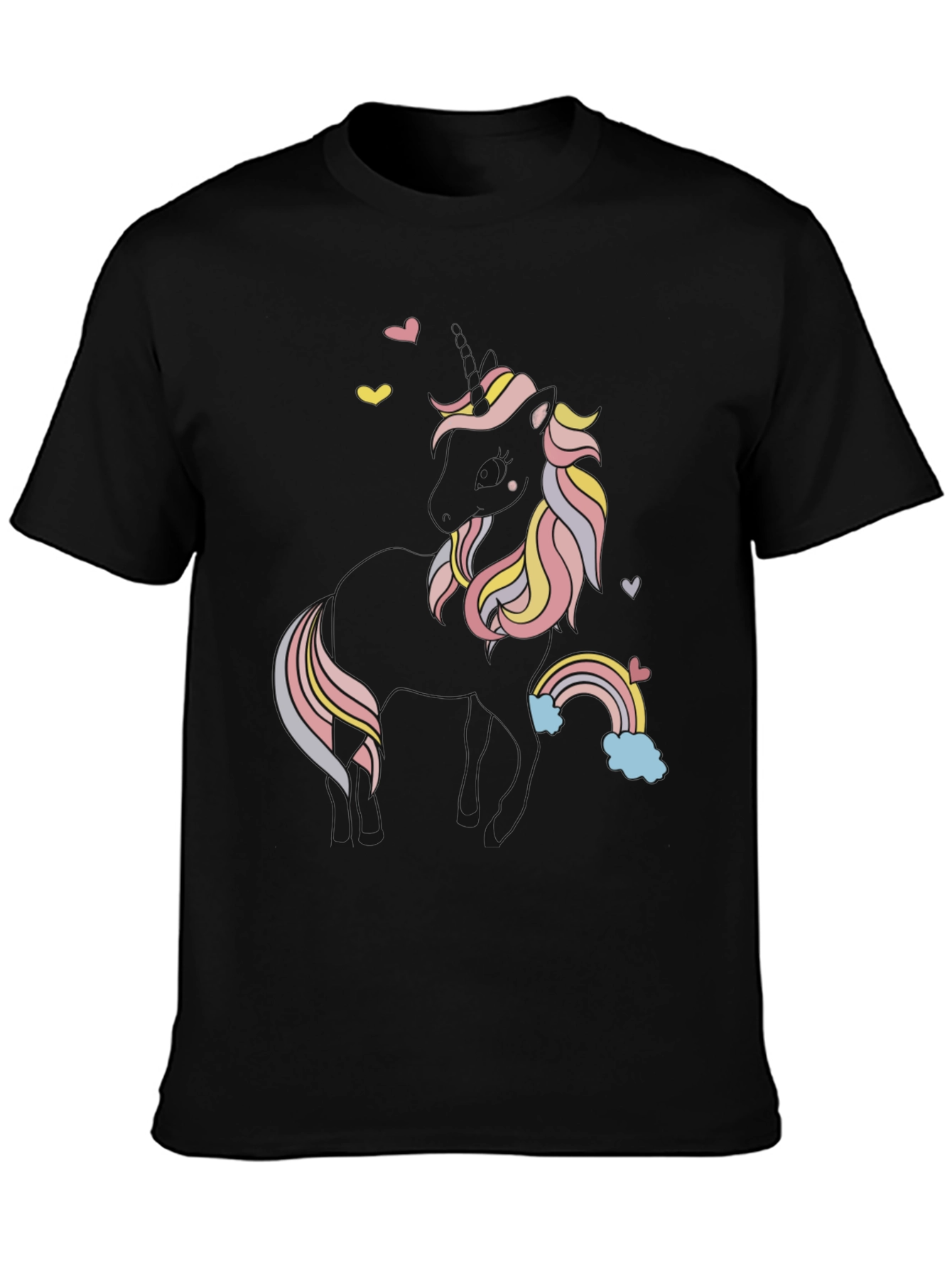 Unicorn Graphic Black Tee Shirt