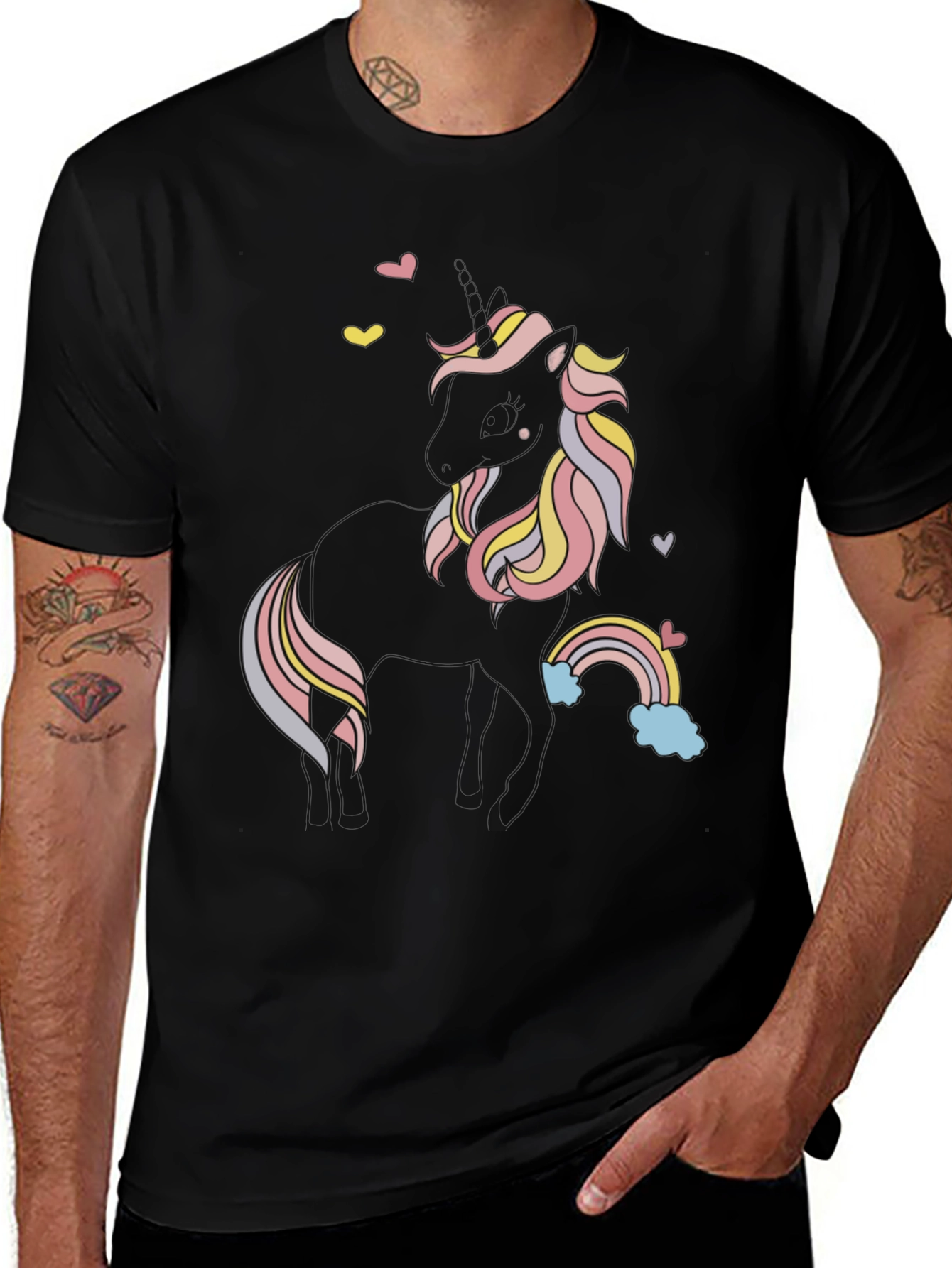 Unicorn Graphic Black Tee Shirt