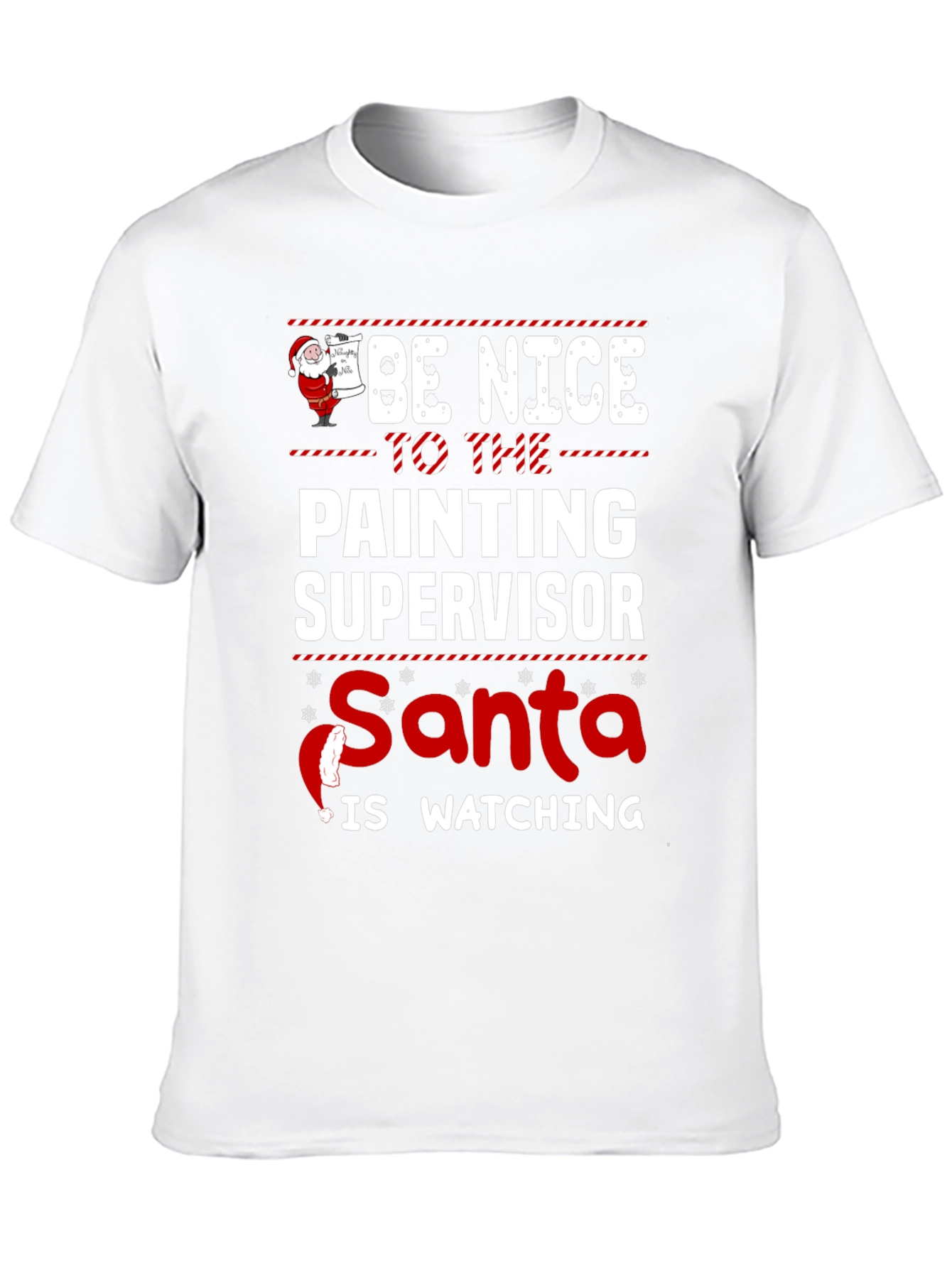 Funny Christmas Painting Supervisor Santa T-Shirt