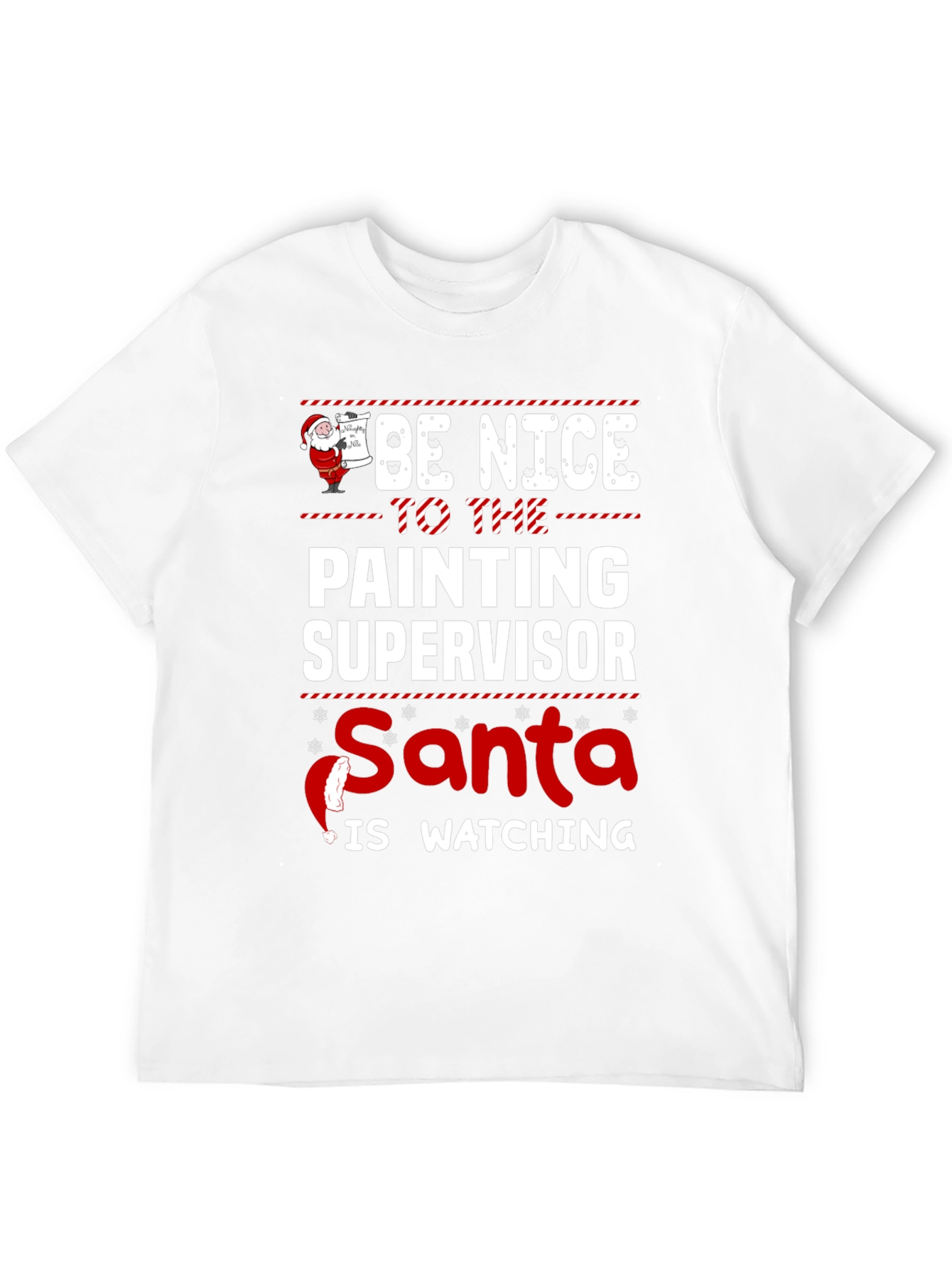 Funny Christmas Painting Supervisor Santa T-Shirt