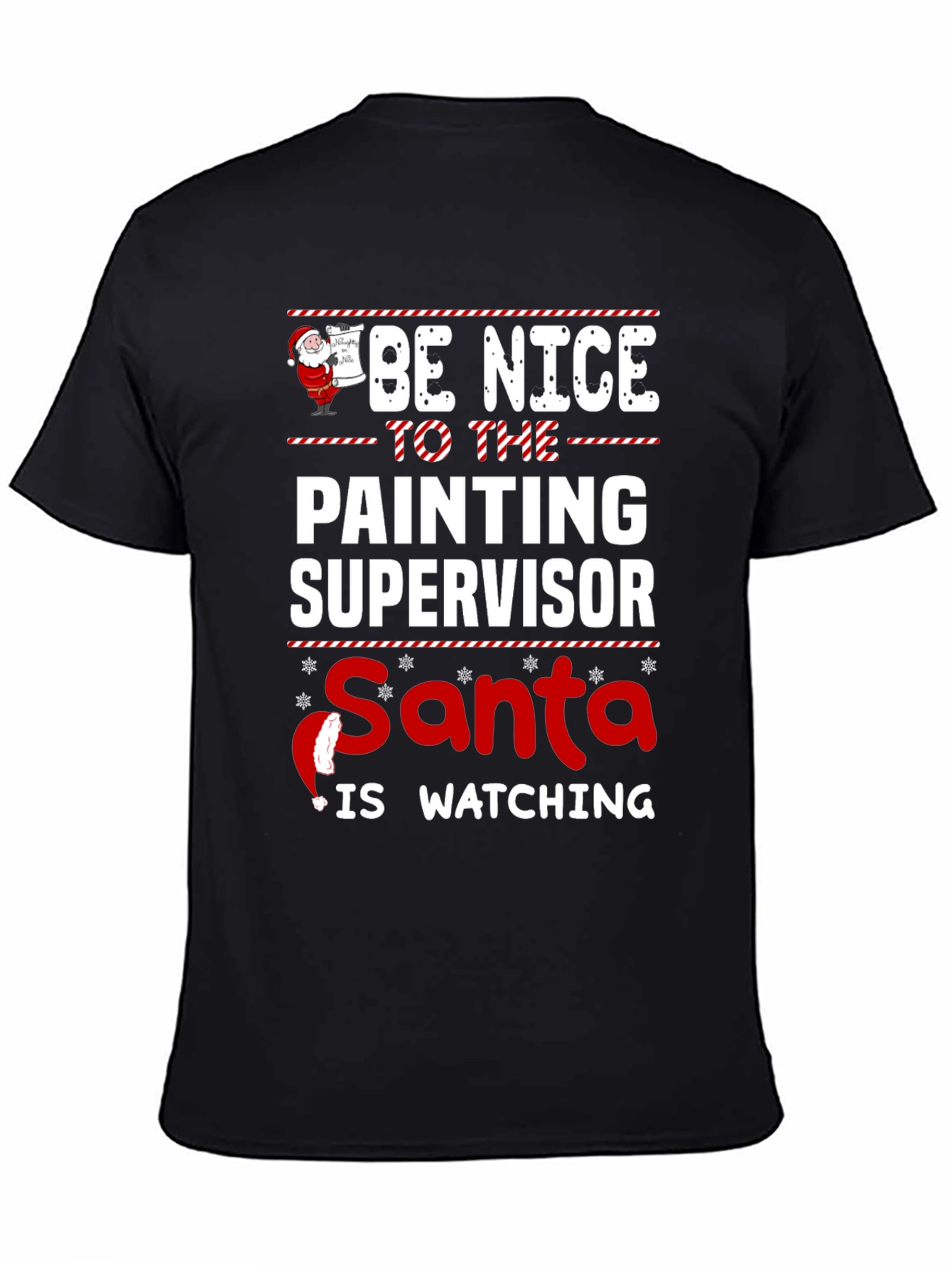 Funny Christmas Painting Supervisor Santa T-Shirt