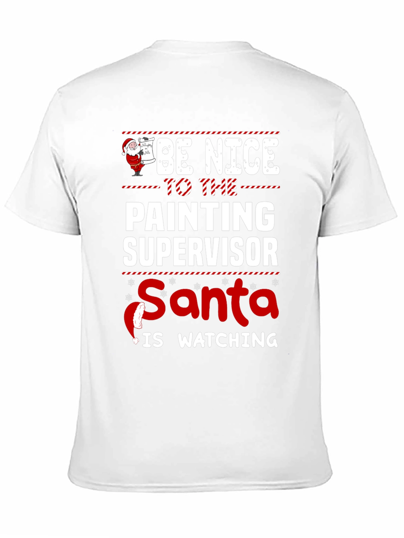 Funny Christmas Painting Supervisor Santa T-Shirt