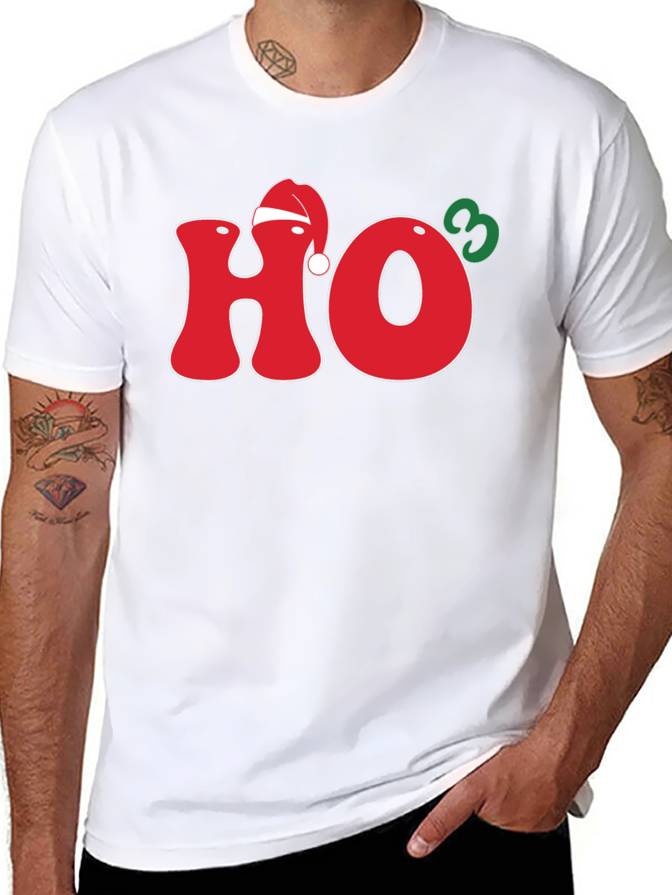 Festive Ho3 Christmas Holiday Graphic T-Shirt