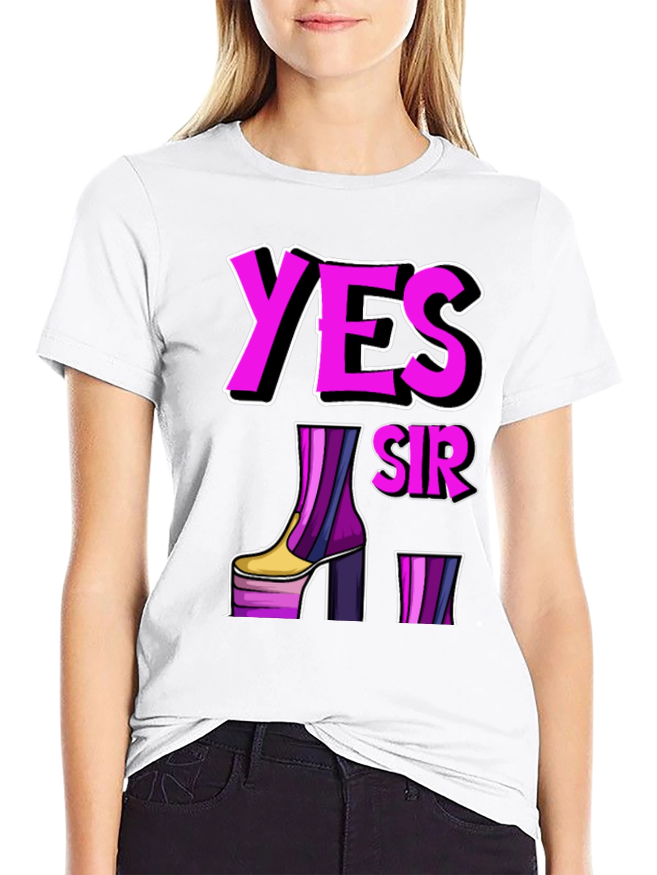 Yes Sir Platform Boot Graphic Tee