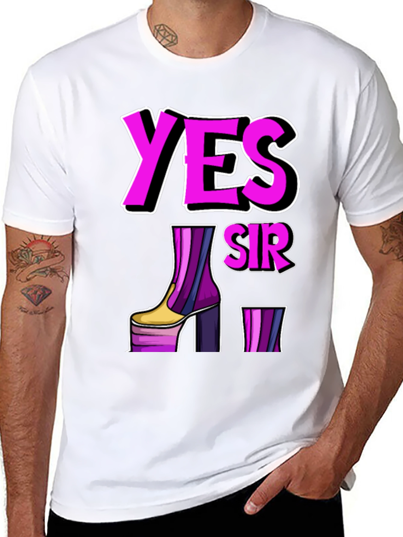 Yes Sir Platform Boot Graphic Tee