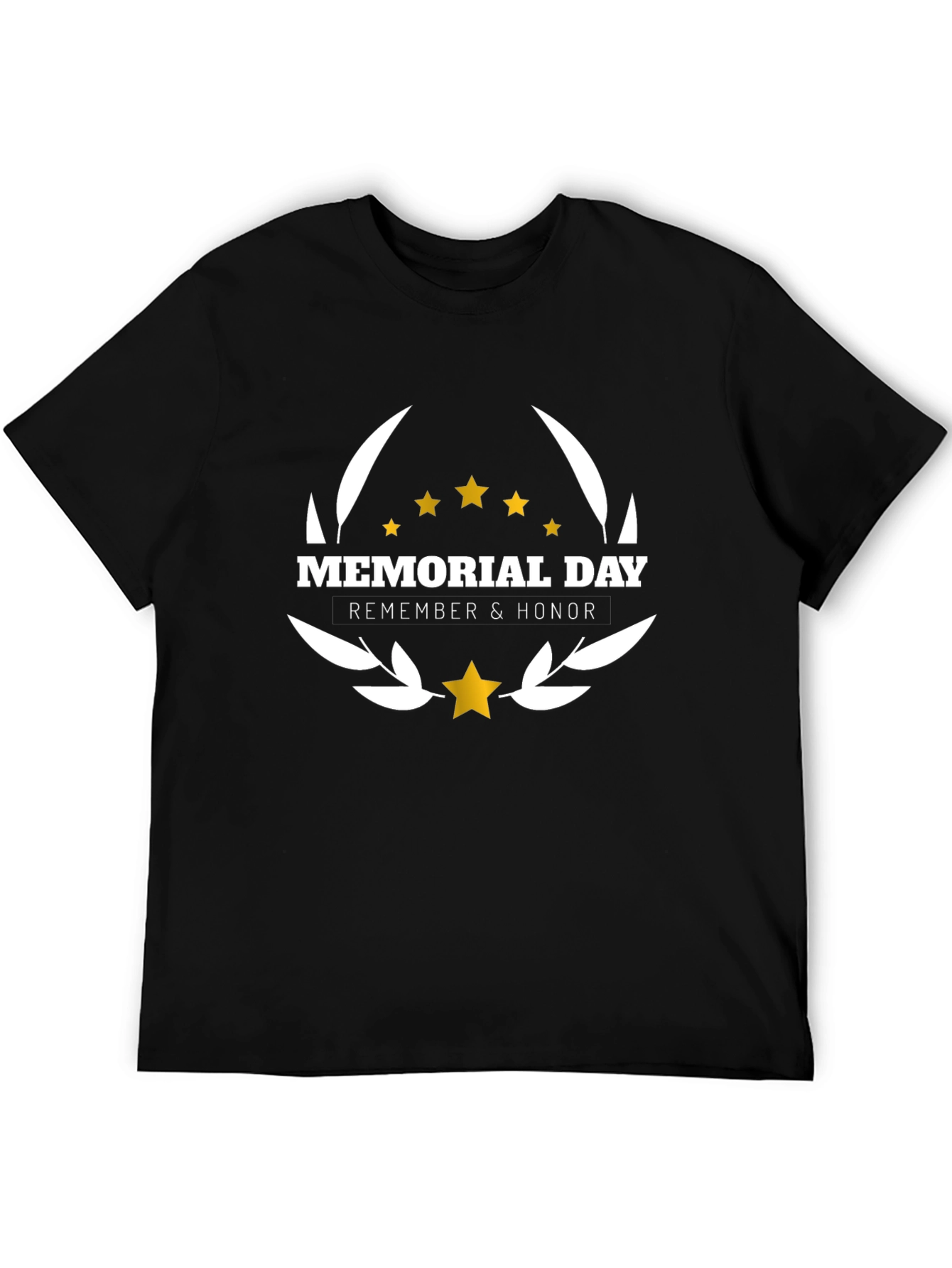 Memorial Day Remember & Honor Black T-Shirt