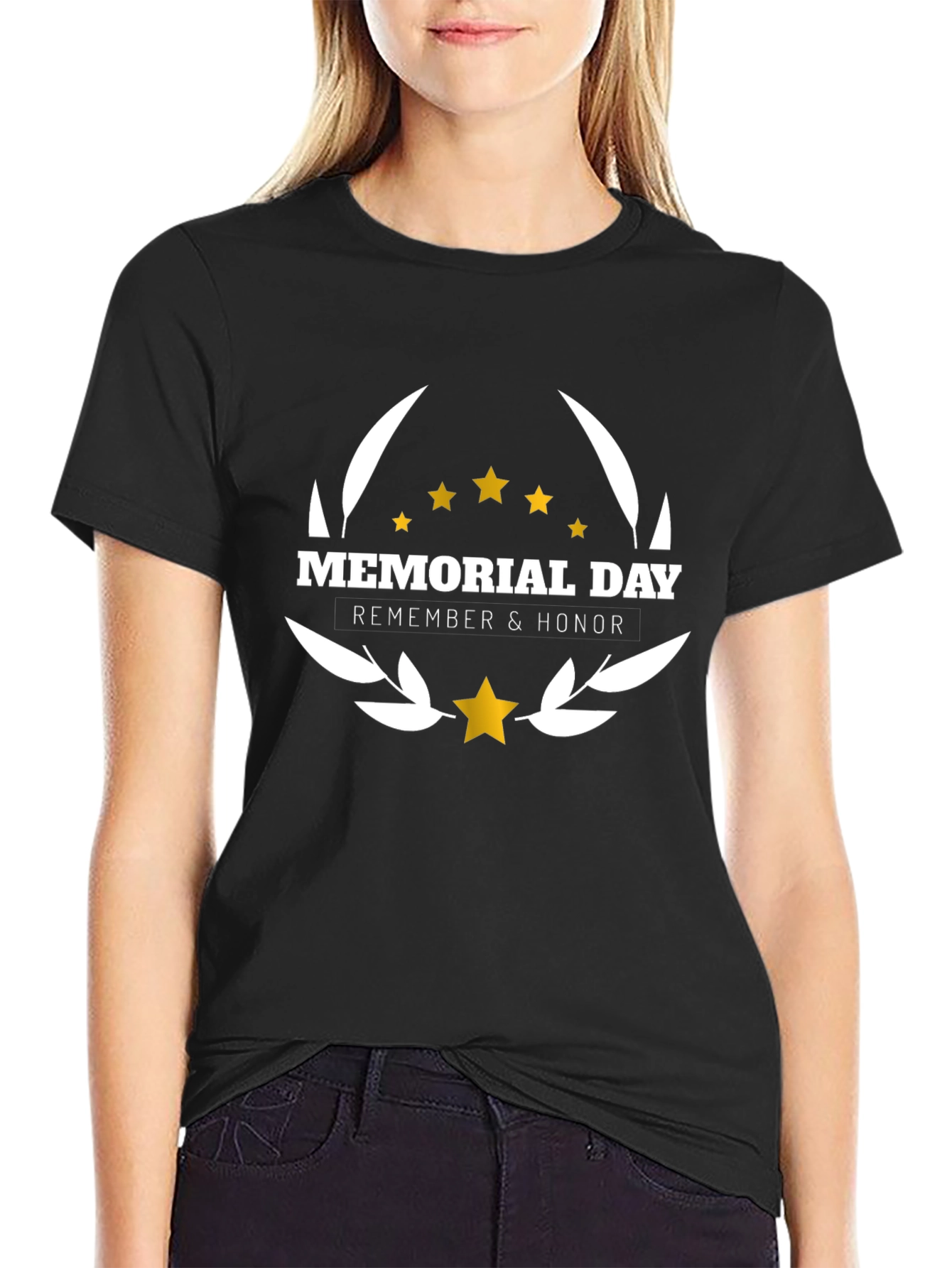 Memorial Day Remember & Honor Black T-Shirt