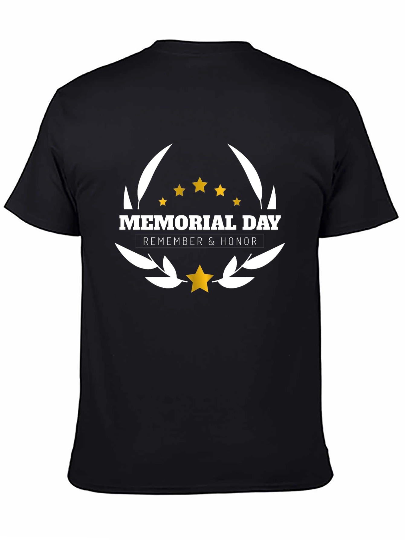 Memorial Day Remember & Honor Black T-Shirt