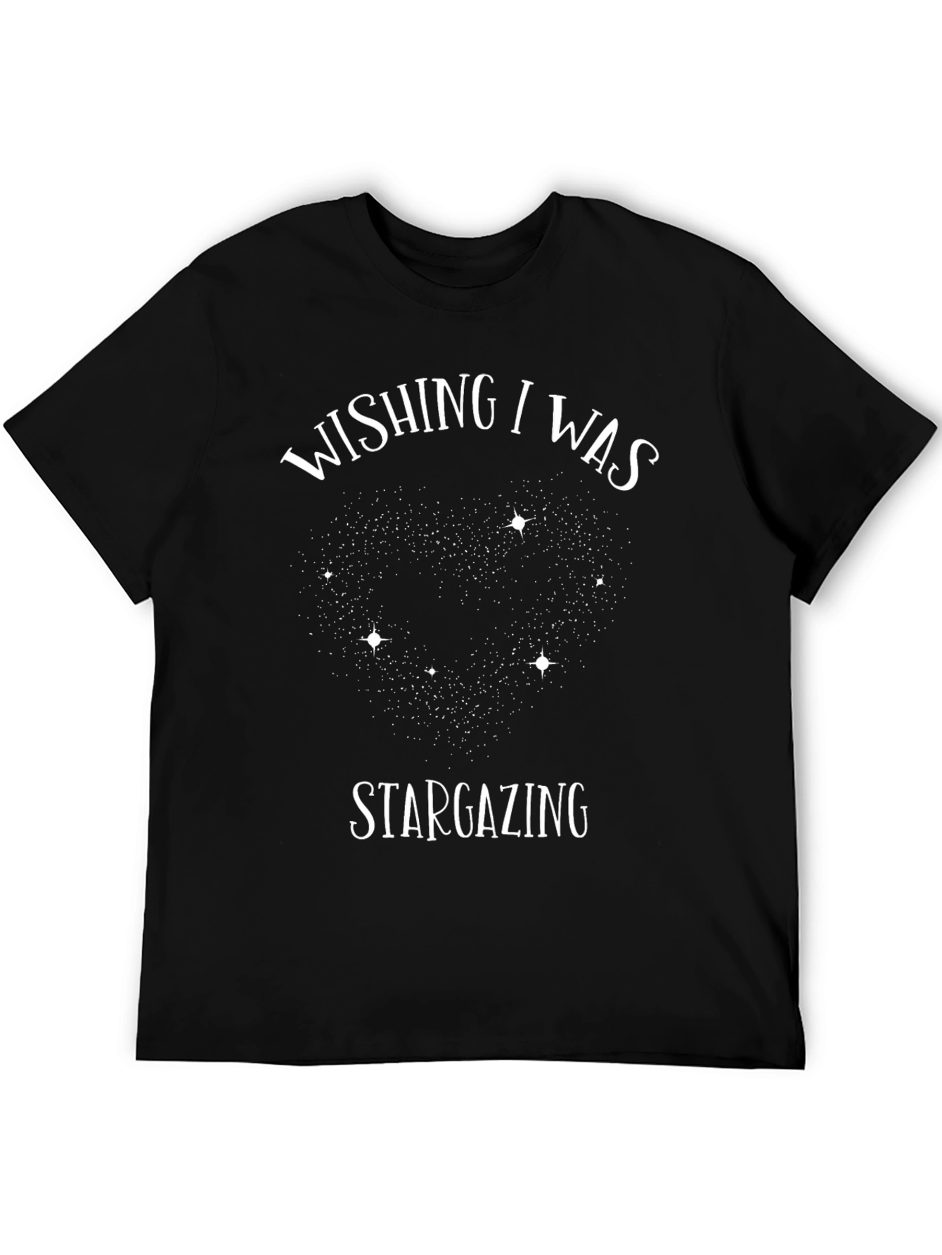 Wishing I Was Stargazing Black Graphic T-Shirt