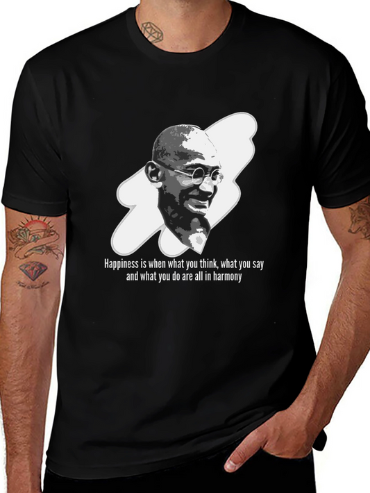 Gandhi Quote Graphic Black T-Shirt