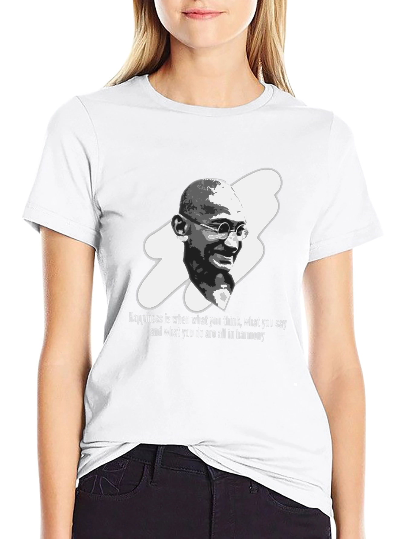 Gandhi Quote Graphic Black T-Shirt