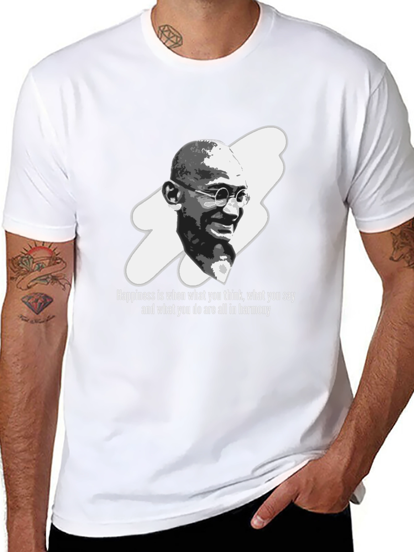 Gandhi Quote Graphic Black T-Shirt