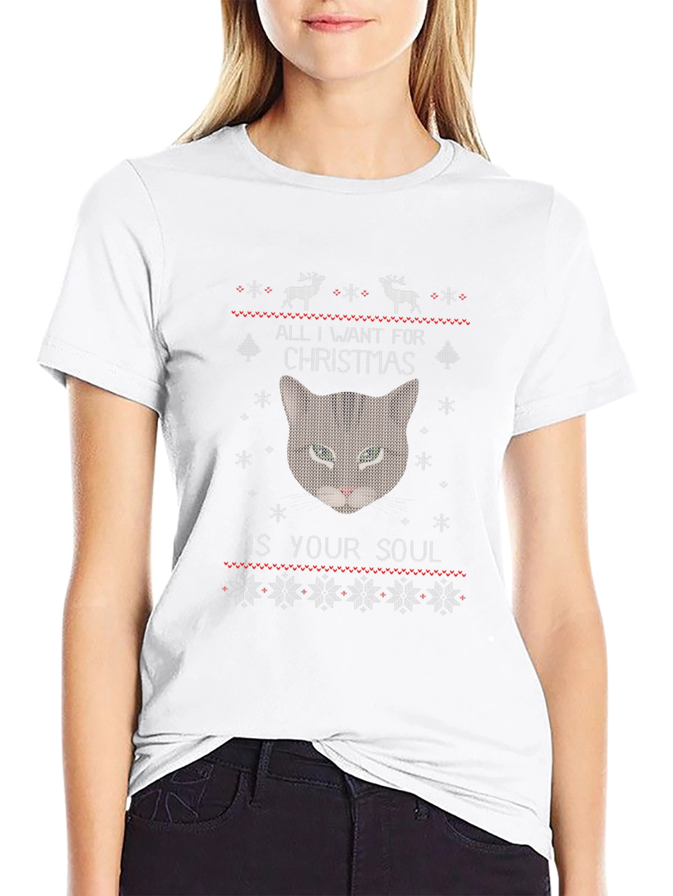 All I Want for Christmas Cat T-Shirt