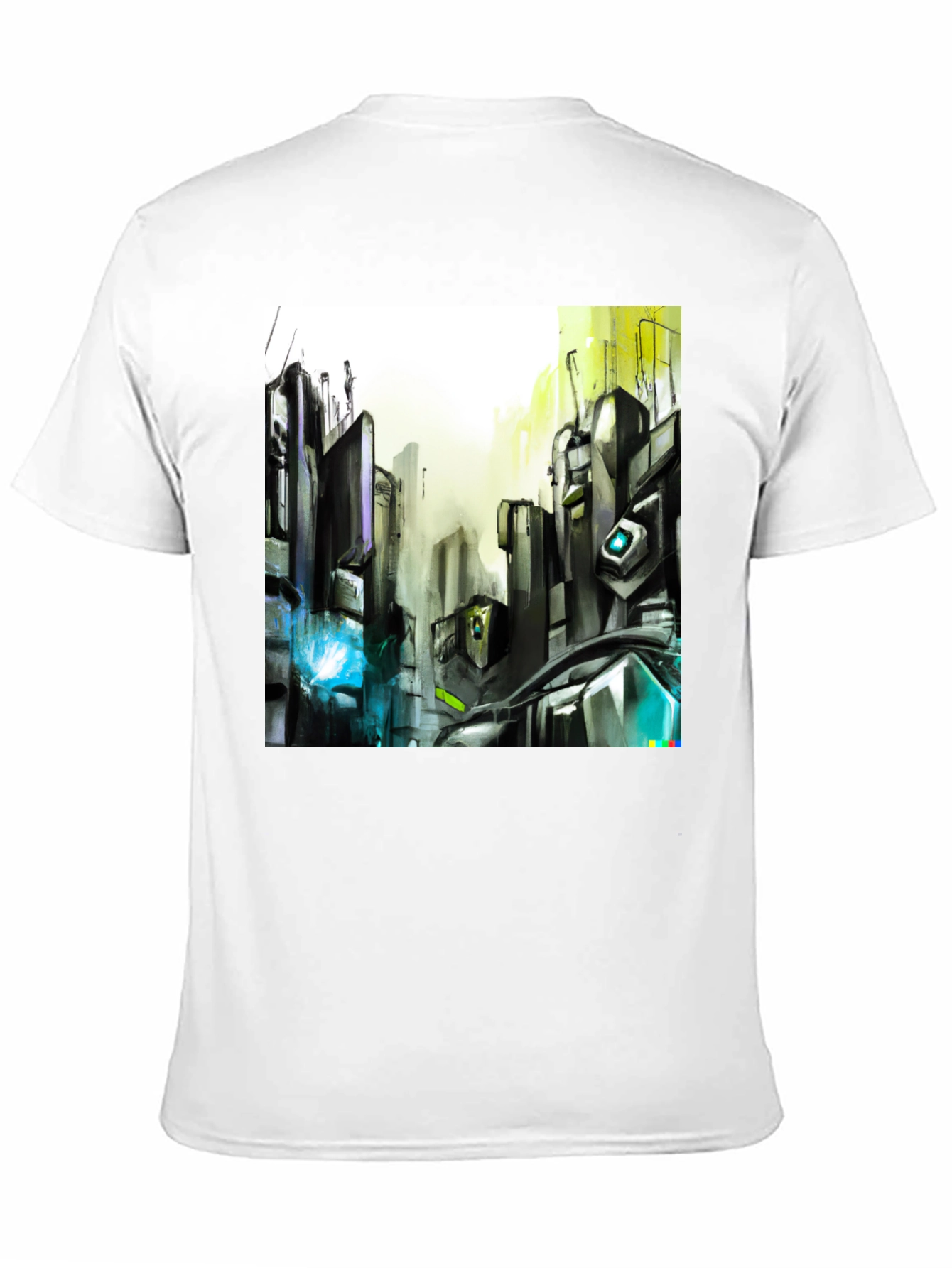 Urban Circuit Tee - Black Cotton Futuristic Design