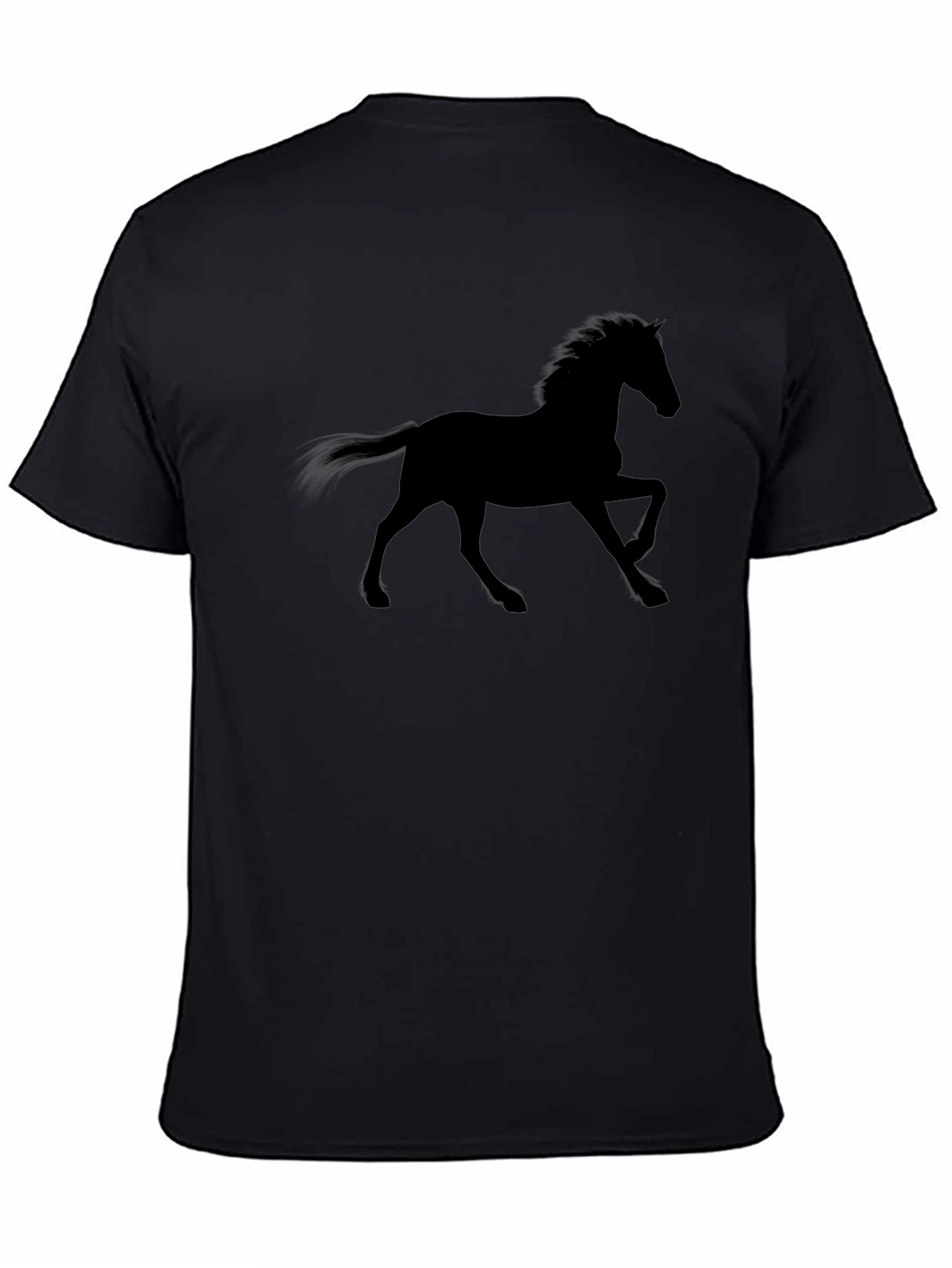 Mens Black Horse Silhouette Graphic Tee
