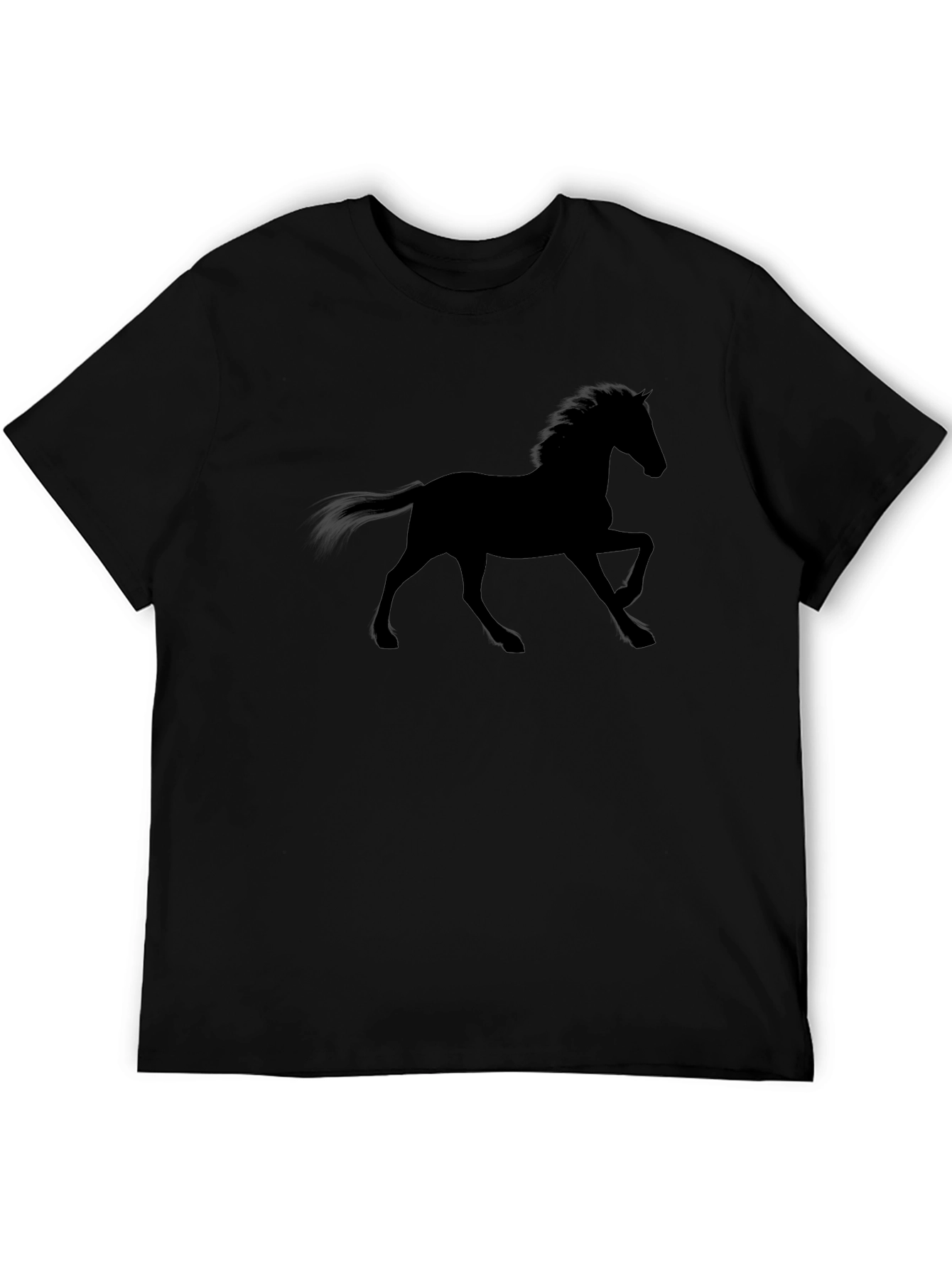 Mens Black Horse Silhouette Graphic Tee