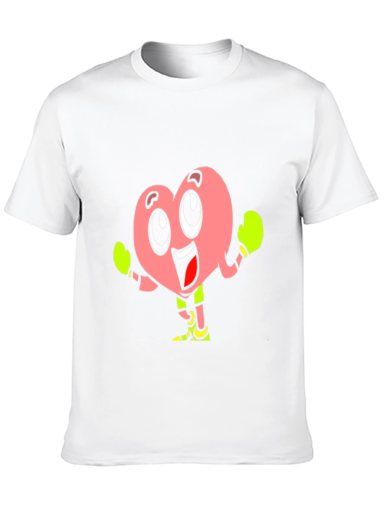 Cartoon Heart Boxer Black T-Shirt