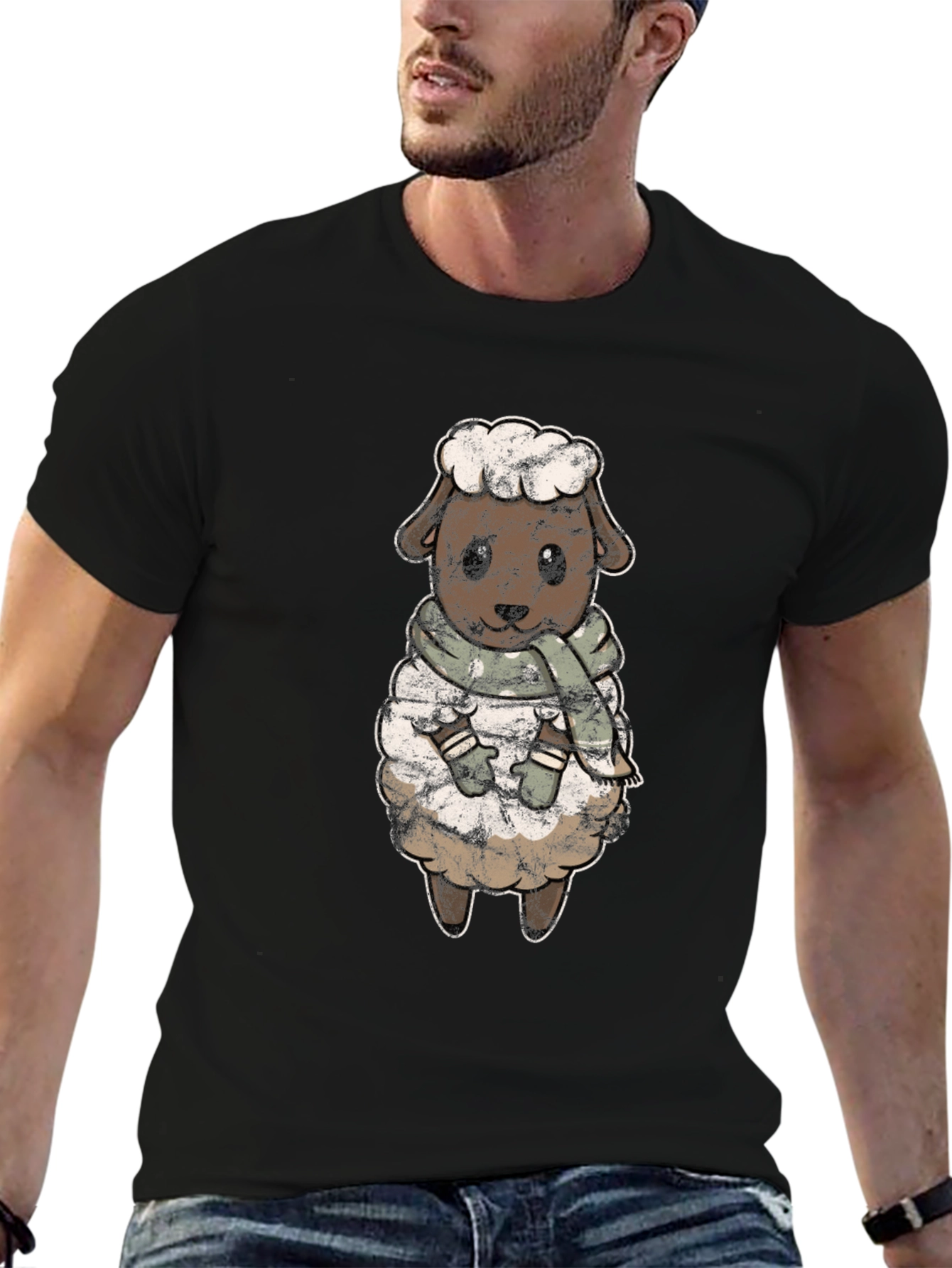 Cute Sheep Scarf T-Shirt