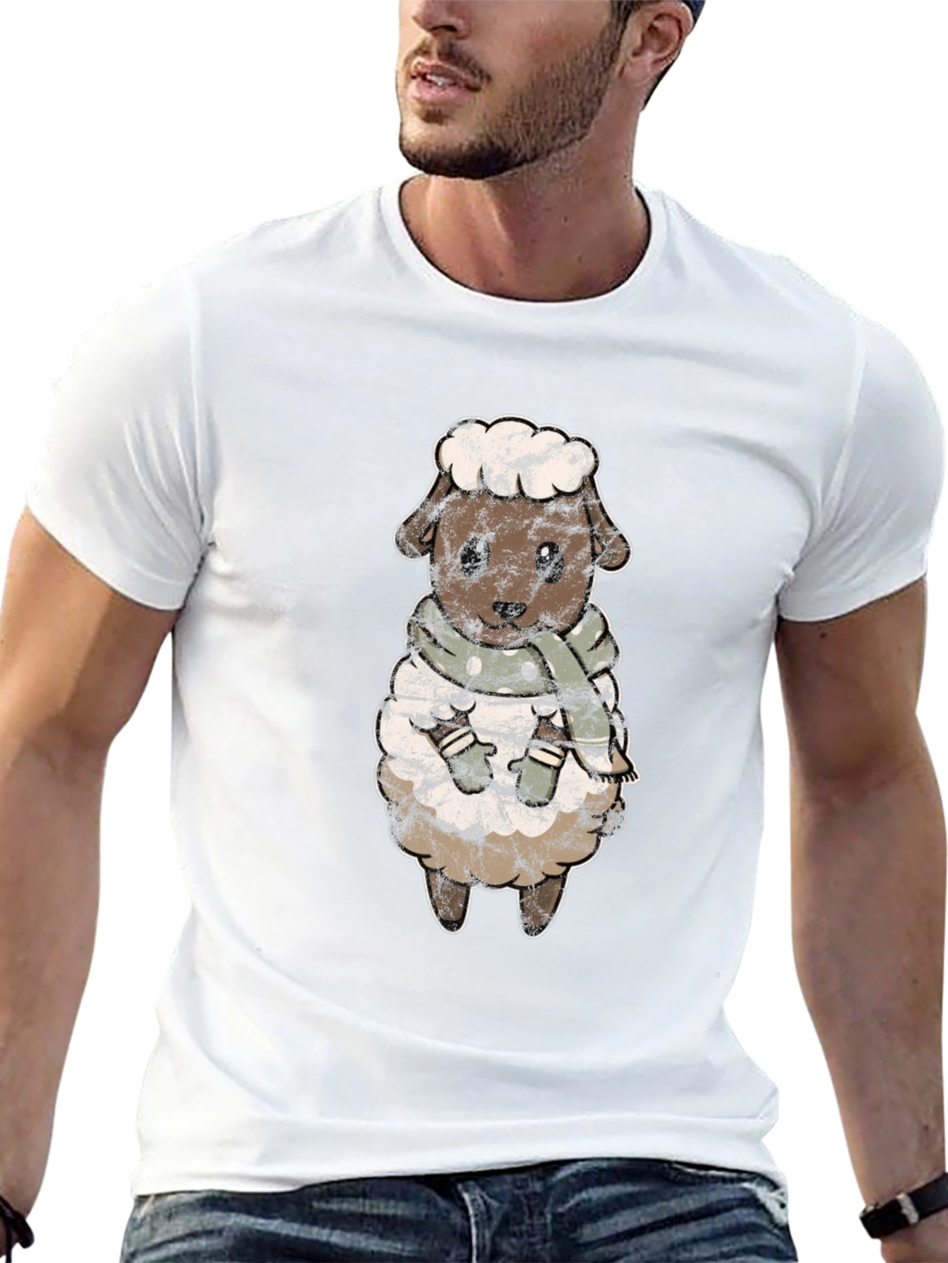 Cute Sheep Scarf T-Shirt