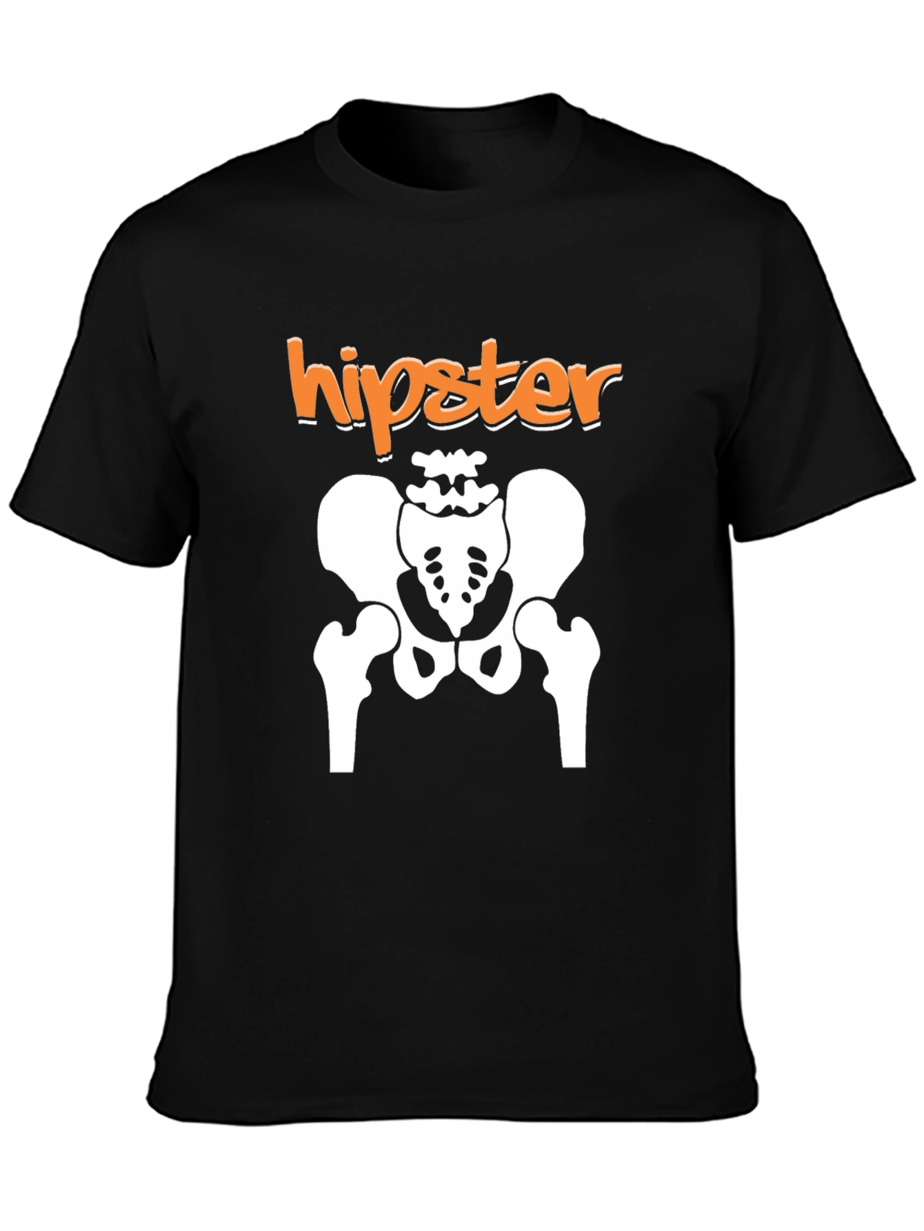 Hipster Skeleton Hip Bone Black T-Shirt