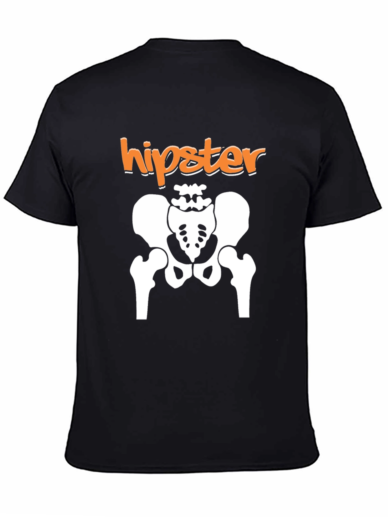 Hipster Skeleton Hip Bone Black T-Shirt