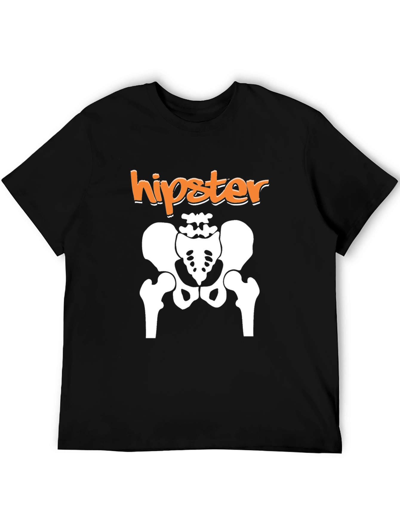 Hipster Skeleton Hip Bone Black T-Shirt