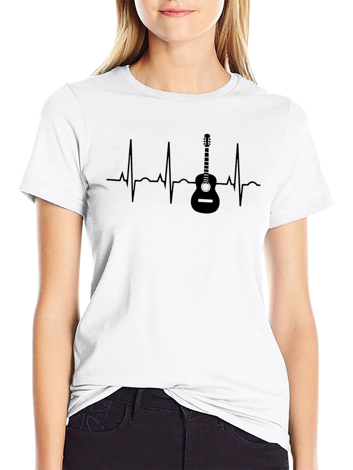 Guitar Heartbeat Graphic T-Shirt