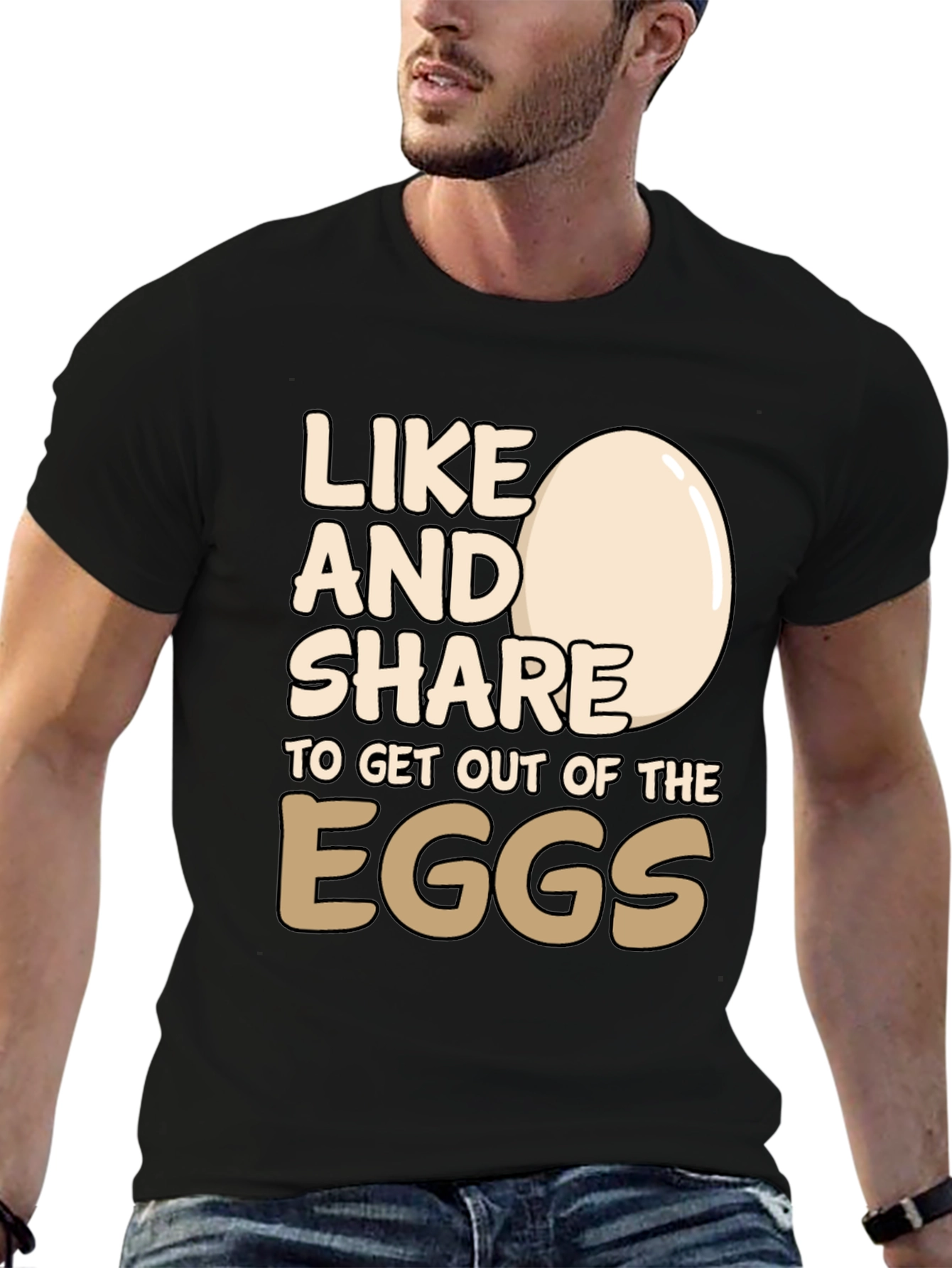 Like & Share Egg T-Shirt - Funny Graphic Tee
