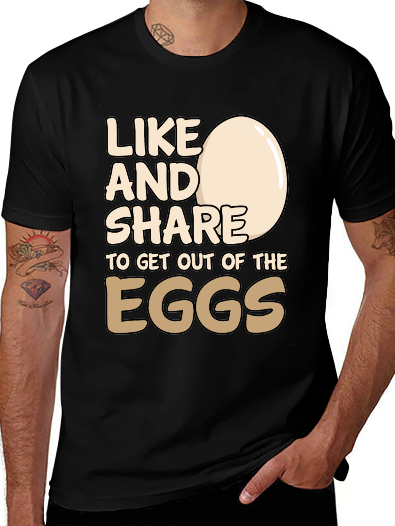 Like & Share Egg T-Shirt - Funny Graphic Tee