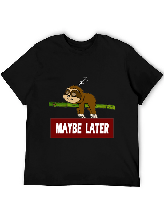 Maybe Later Sloth Graphic Tee - Relaxed Fit