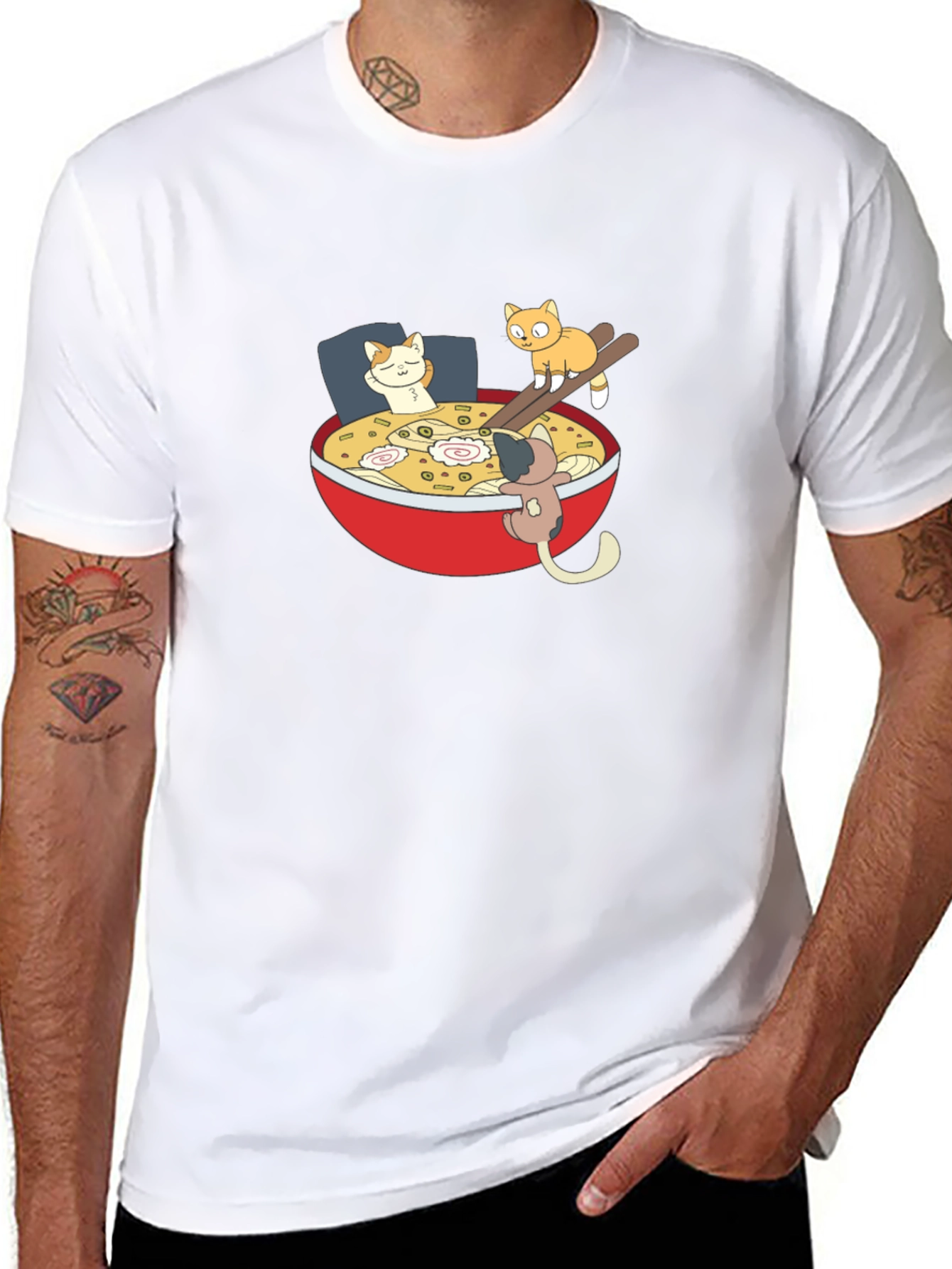Ramen Cat Black T-Shirt