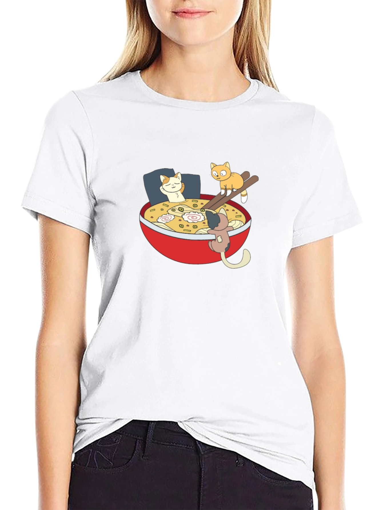 Ramen Cat Black T-Shirt