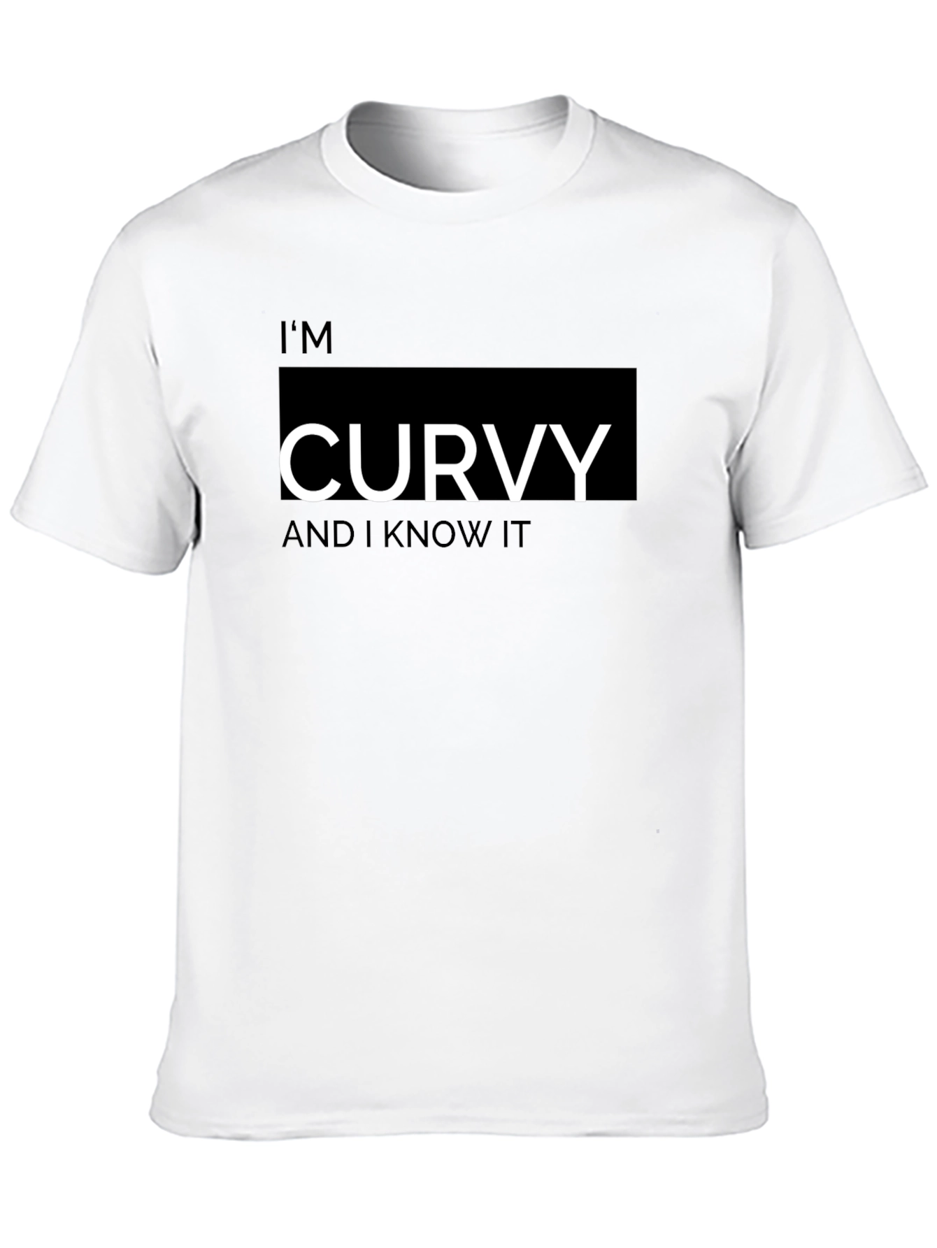 Im Curvy And I Know It Black T-Shirt