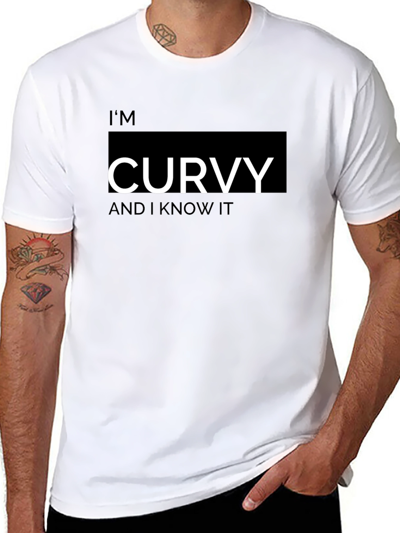Im Curvy And I Know It Black T-Shirt