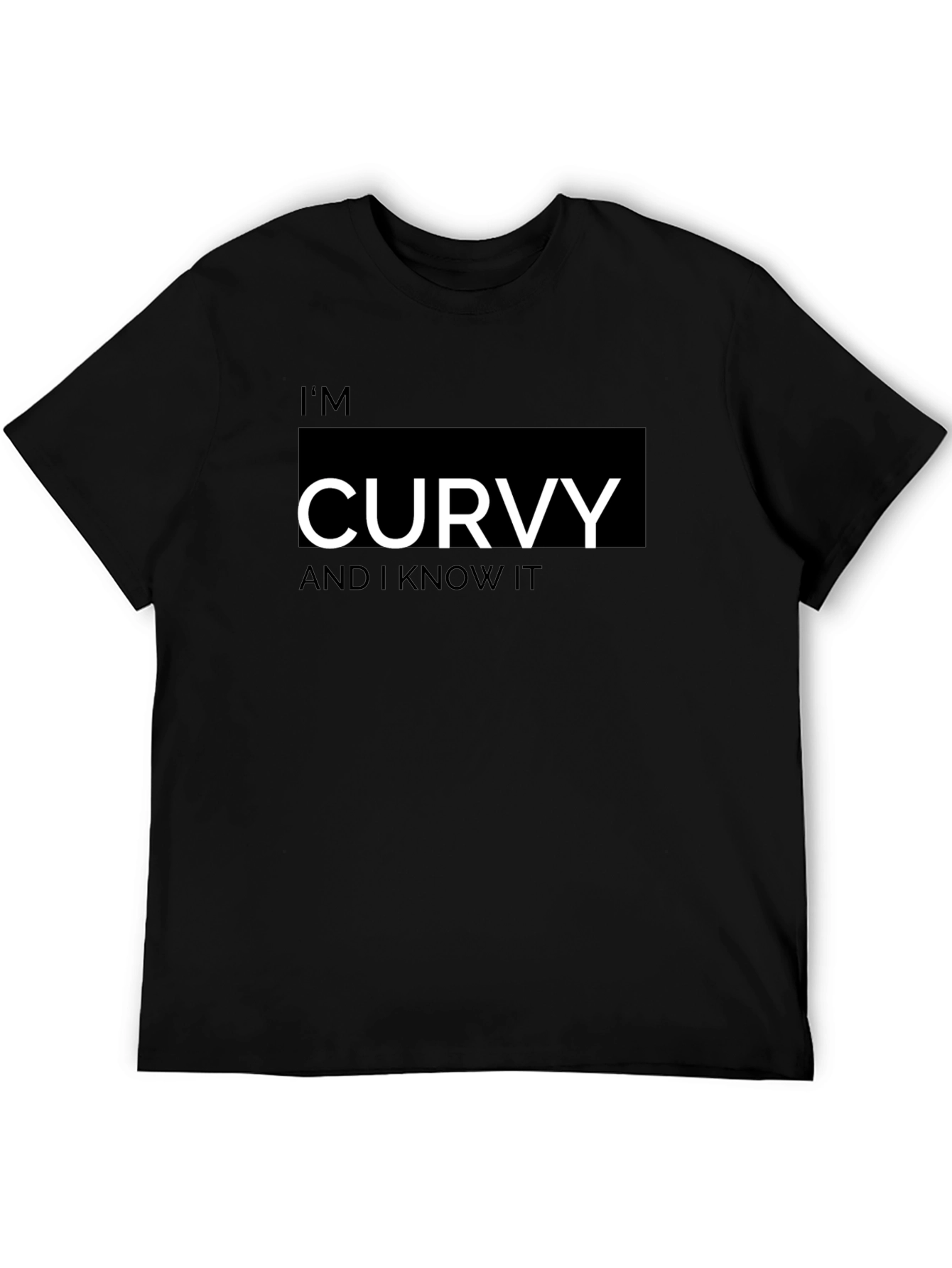 Im Curvy And I Know It Black T-Shirt