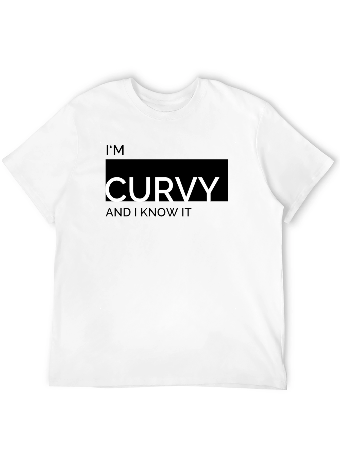 Im Curvy And I Know It Black T-Shirt