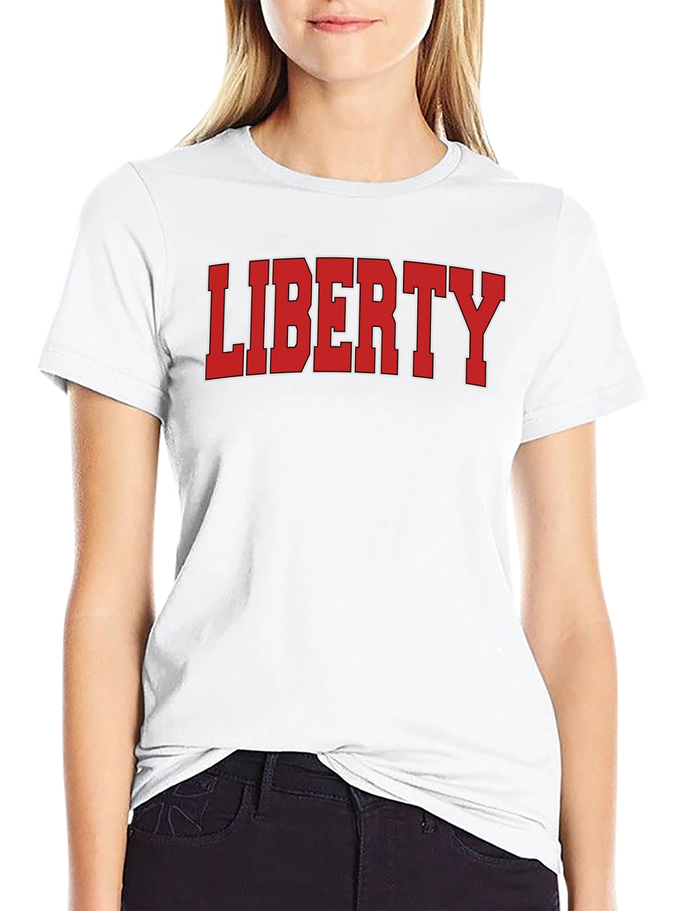 Liberty Graphic Print Black T-Shirt