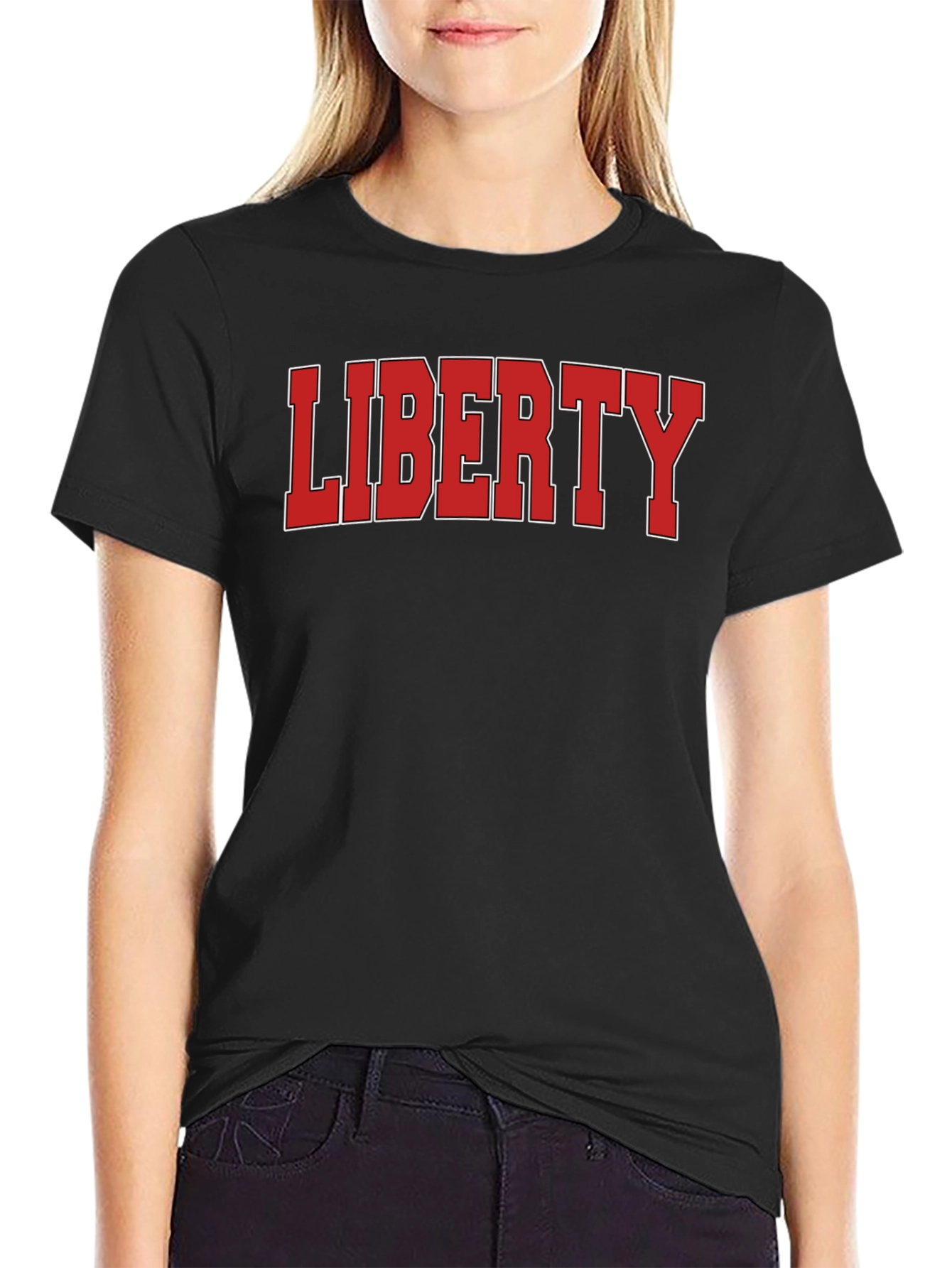 Liberty Graphic Print Black T-Shirt