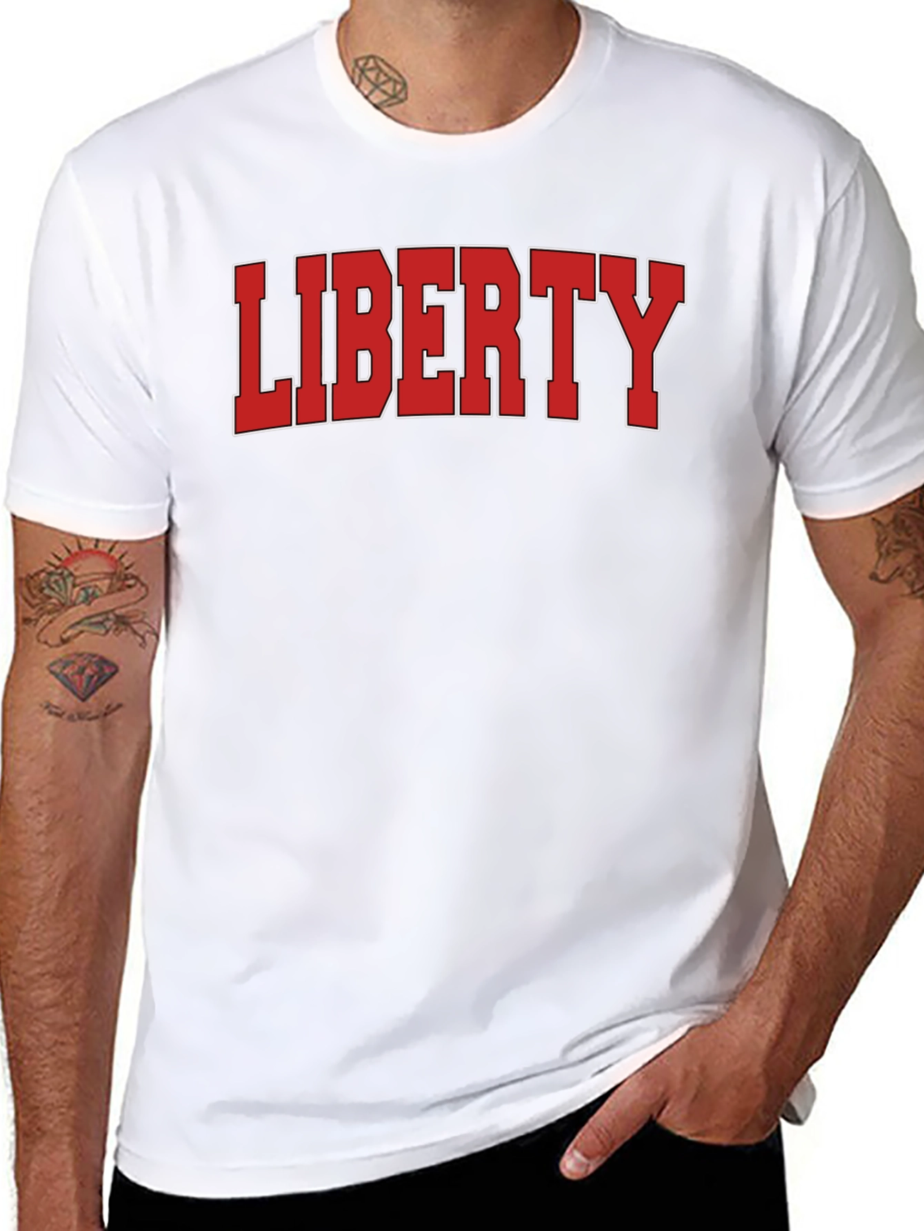 Liberty Graphic Print Black T-Shirt
