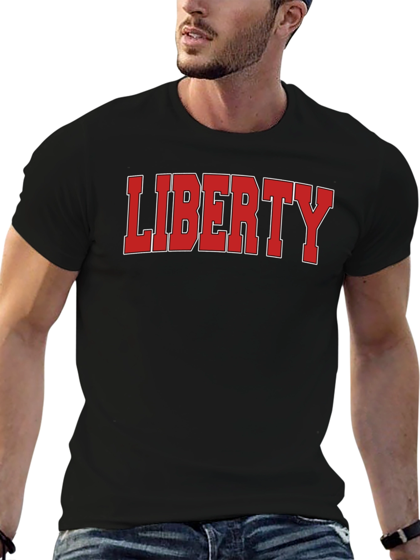 Liberty Graphic Print Black T-Shirt