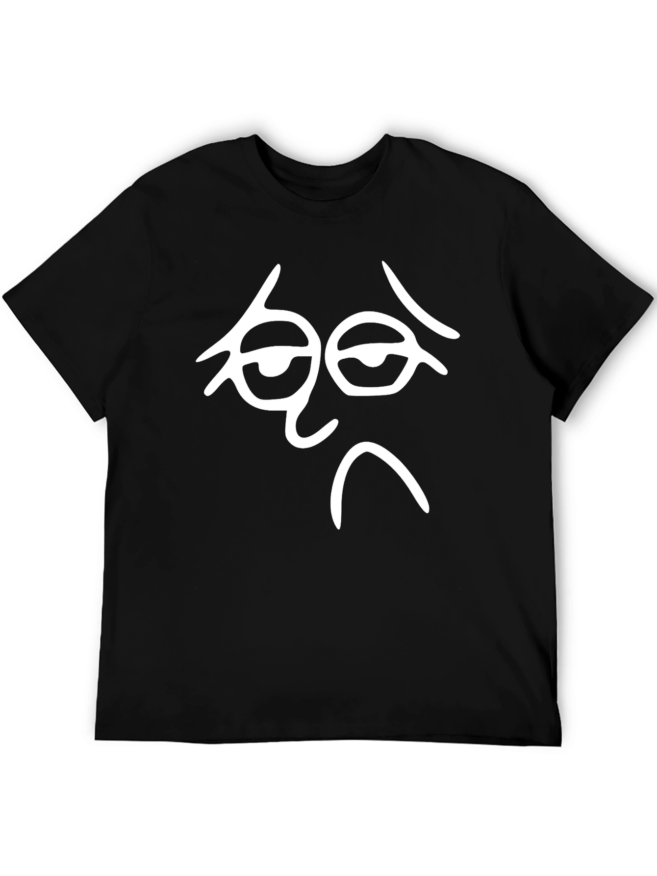 Sad Face Graphic T-Shirt - Unisex Black Tee