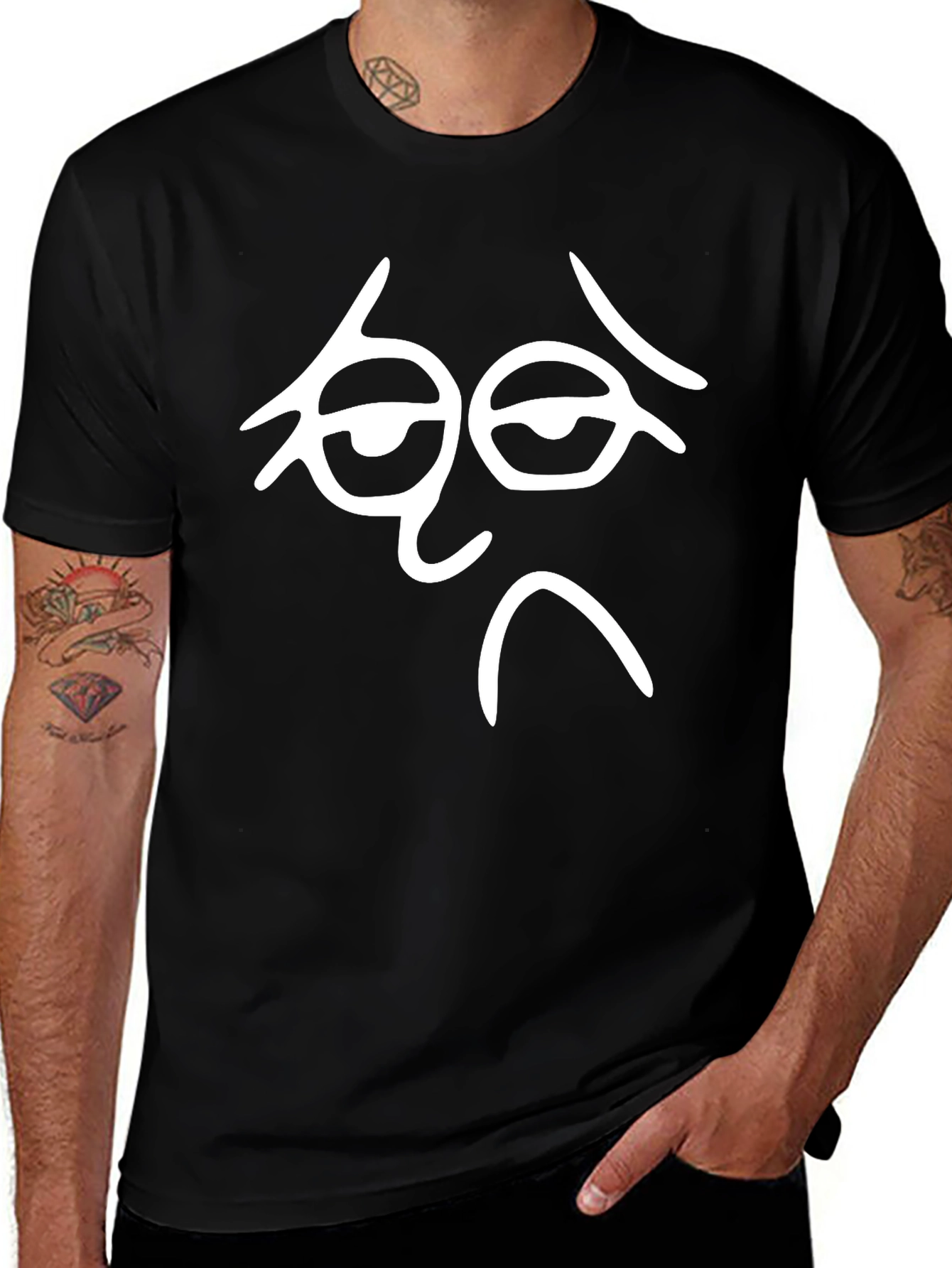 Sad Face Graphic T-Shirt - Unisex Black Tee