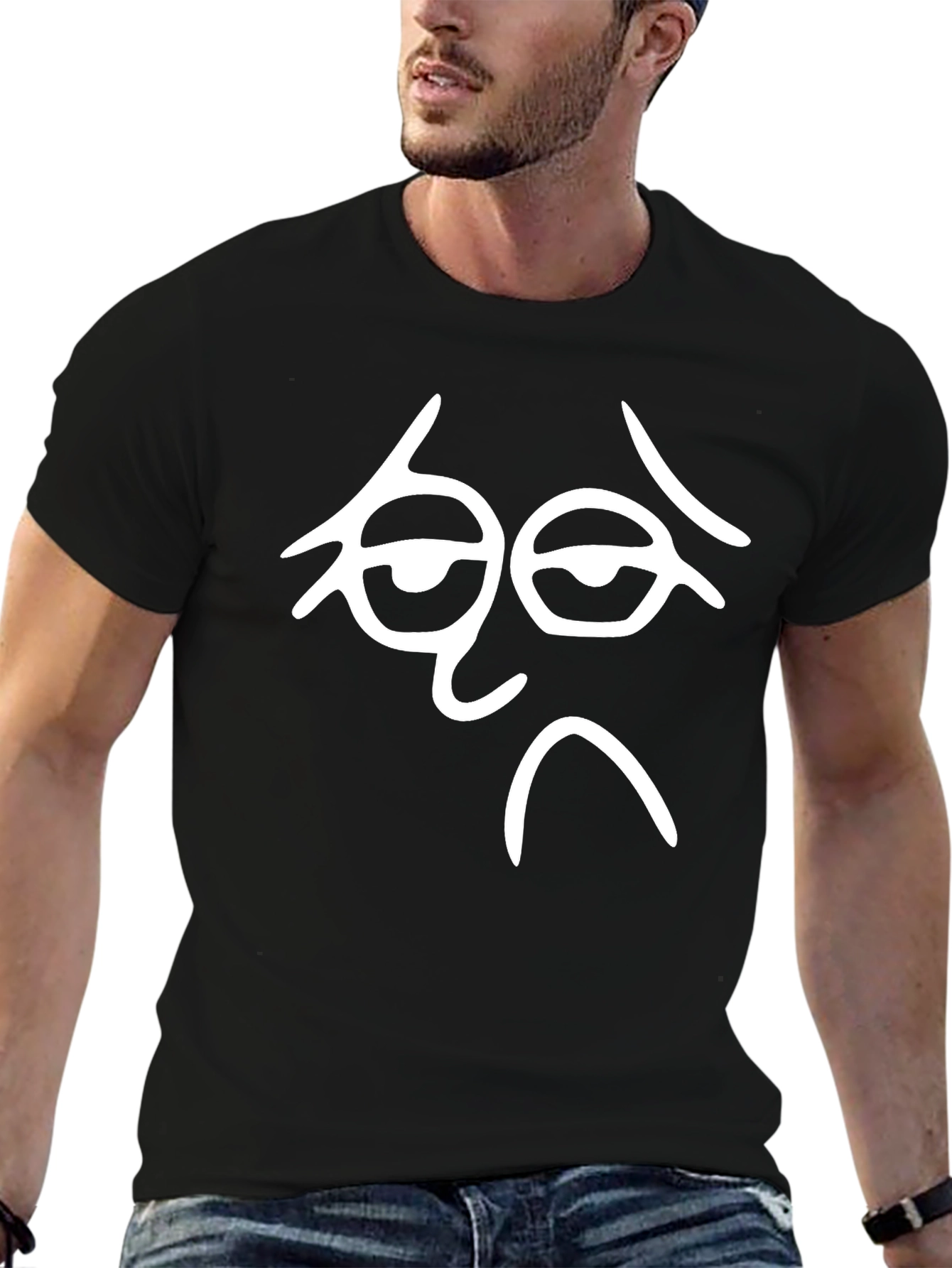 Sad Face Graphic T-Shirt - Unisex Black Tee