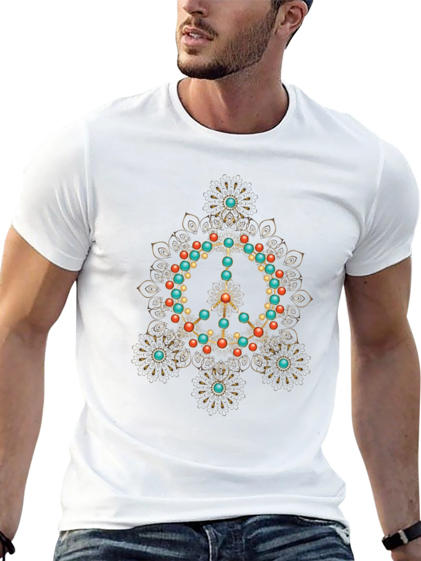 Peace Sign Mandala Graphic T-Shirt