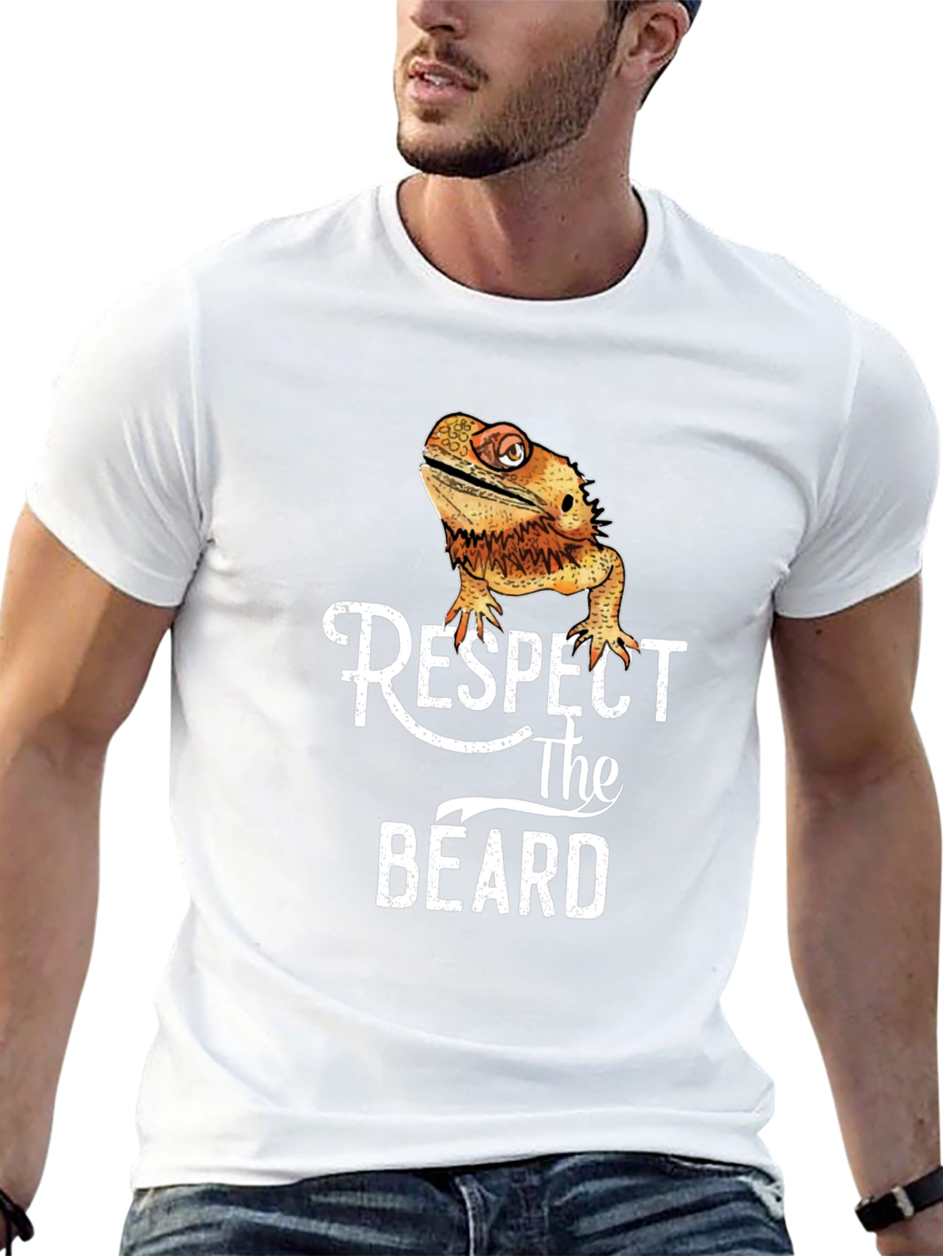 Respect The Beard T-Shirt - Funny Bearded Dragon Tee