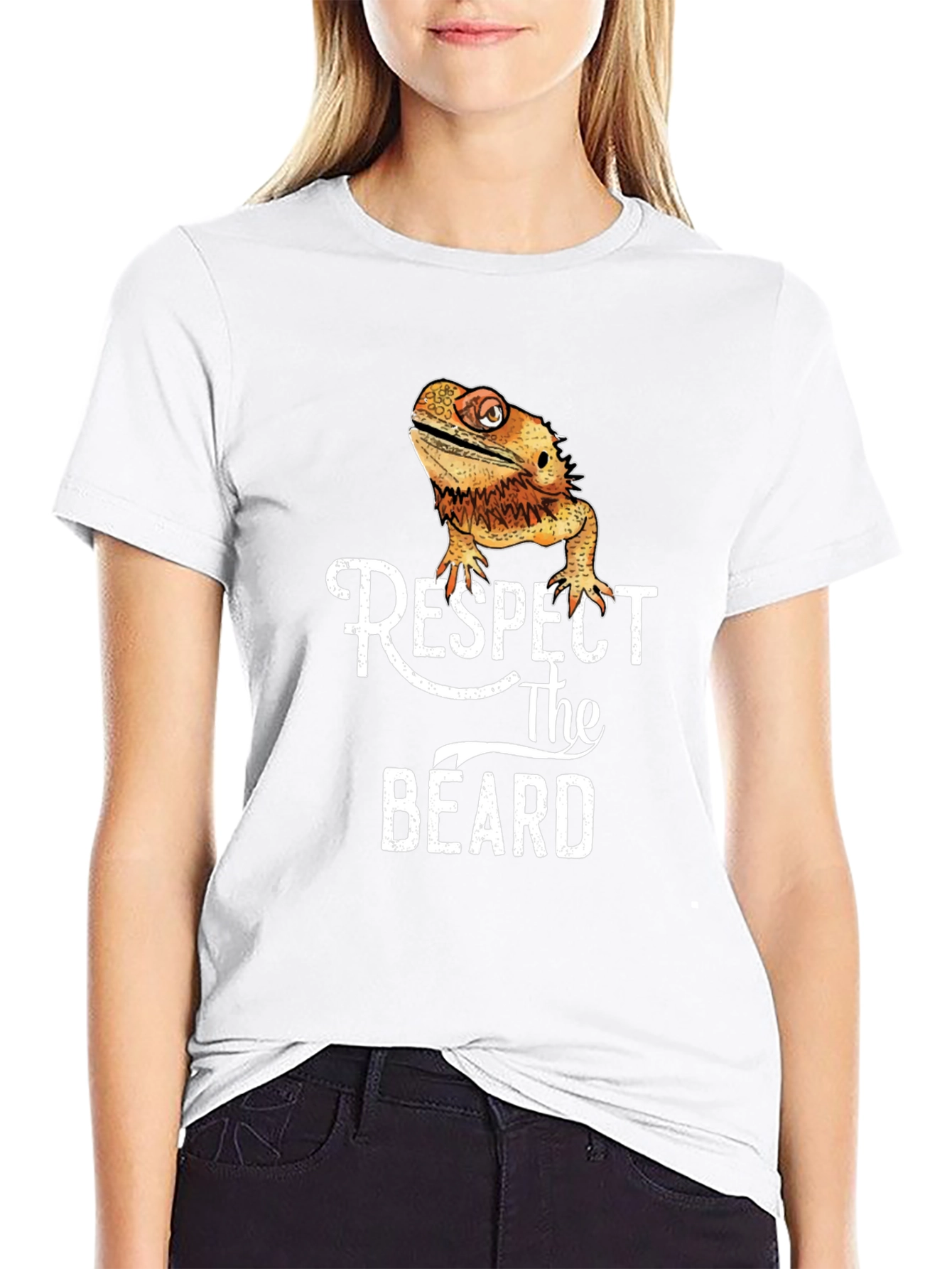Respect The Beard T-Shirt - Funny Bearded Dragon Tee