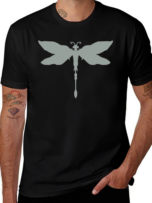 Dragonfly Graphic Print Tee - Casual Style