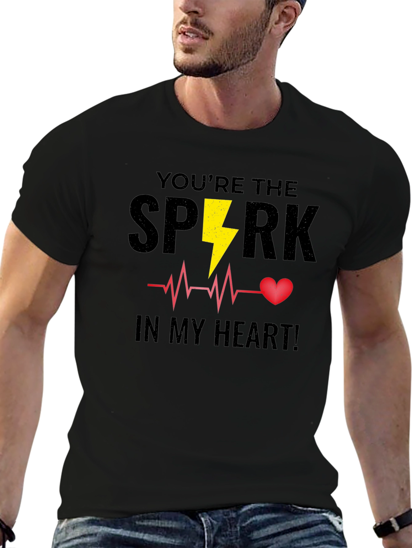 Youre the Spark In My Heart Black T-Shirt