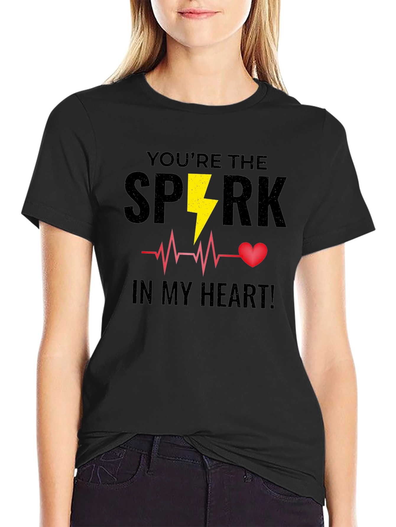 Youre the Spark In My Heart Black T-Shirt